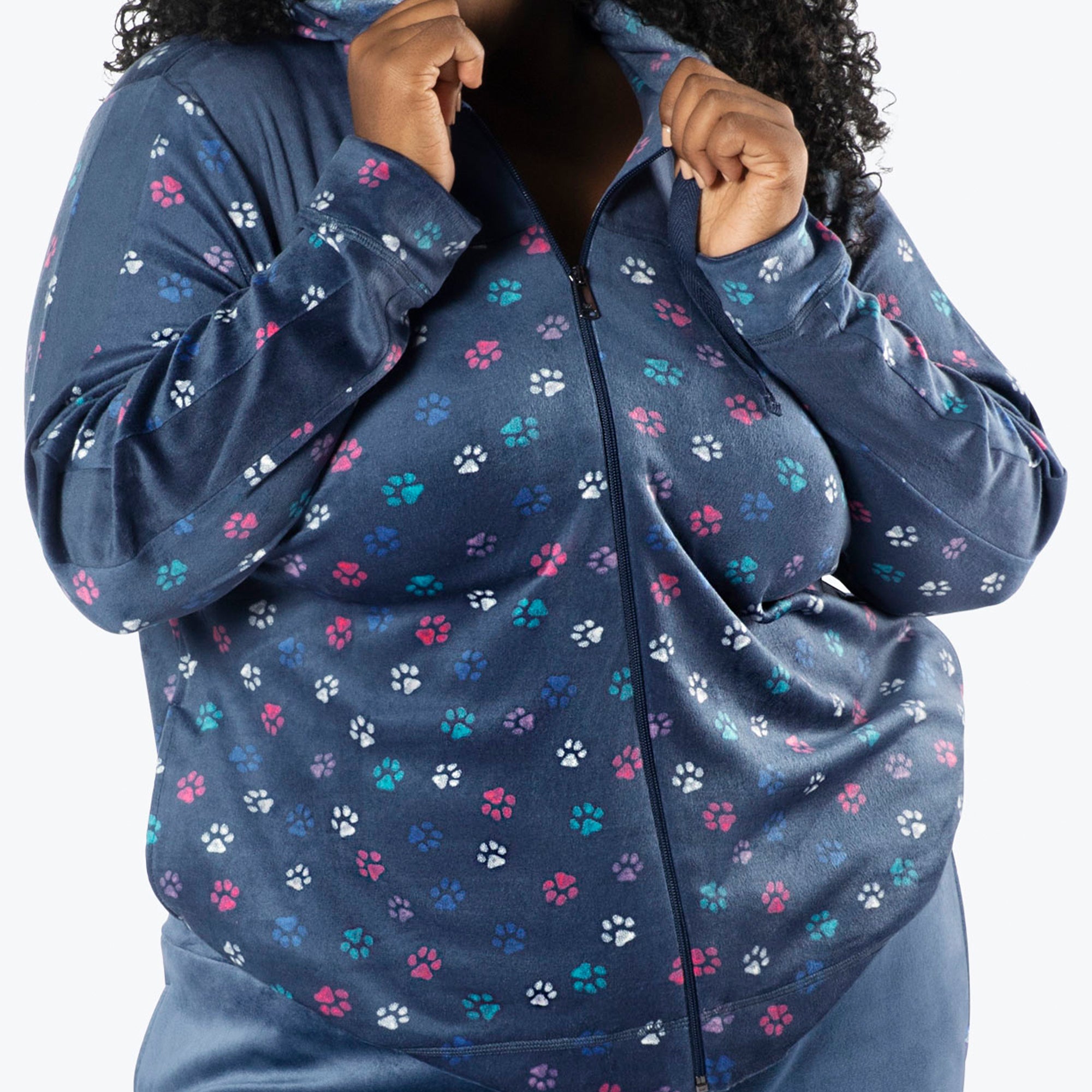 Ranger Fleece Front Zip Hoodie - PAWS NAVY - RangerTop_PawsNavy_XL_04