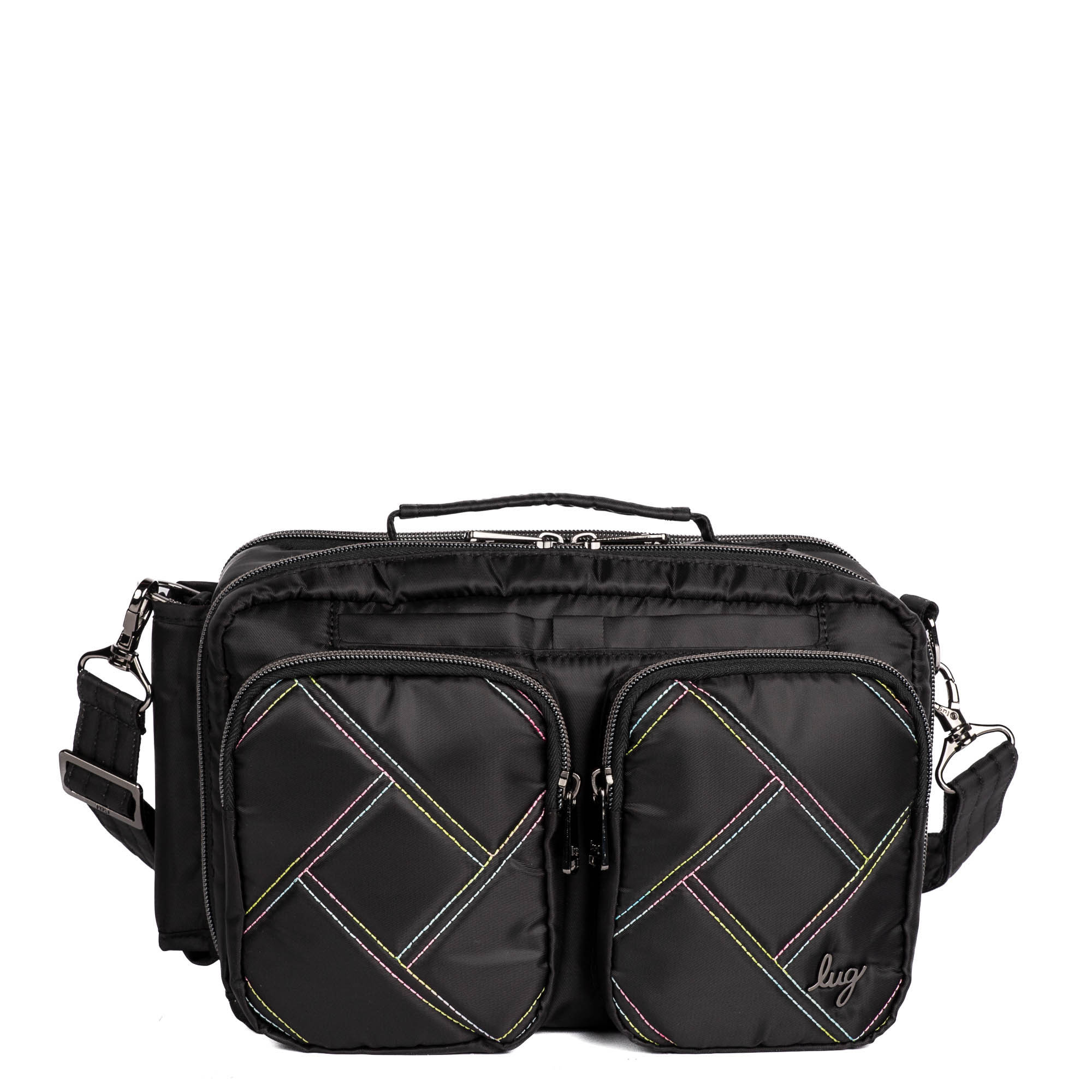 Rider Crossbody Bag - BLACK RAINBOW STITCH - Rider_BlackWithRainbow_01