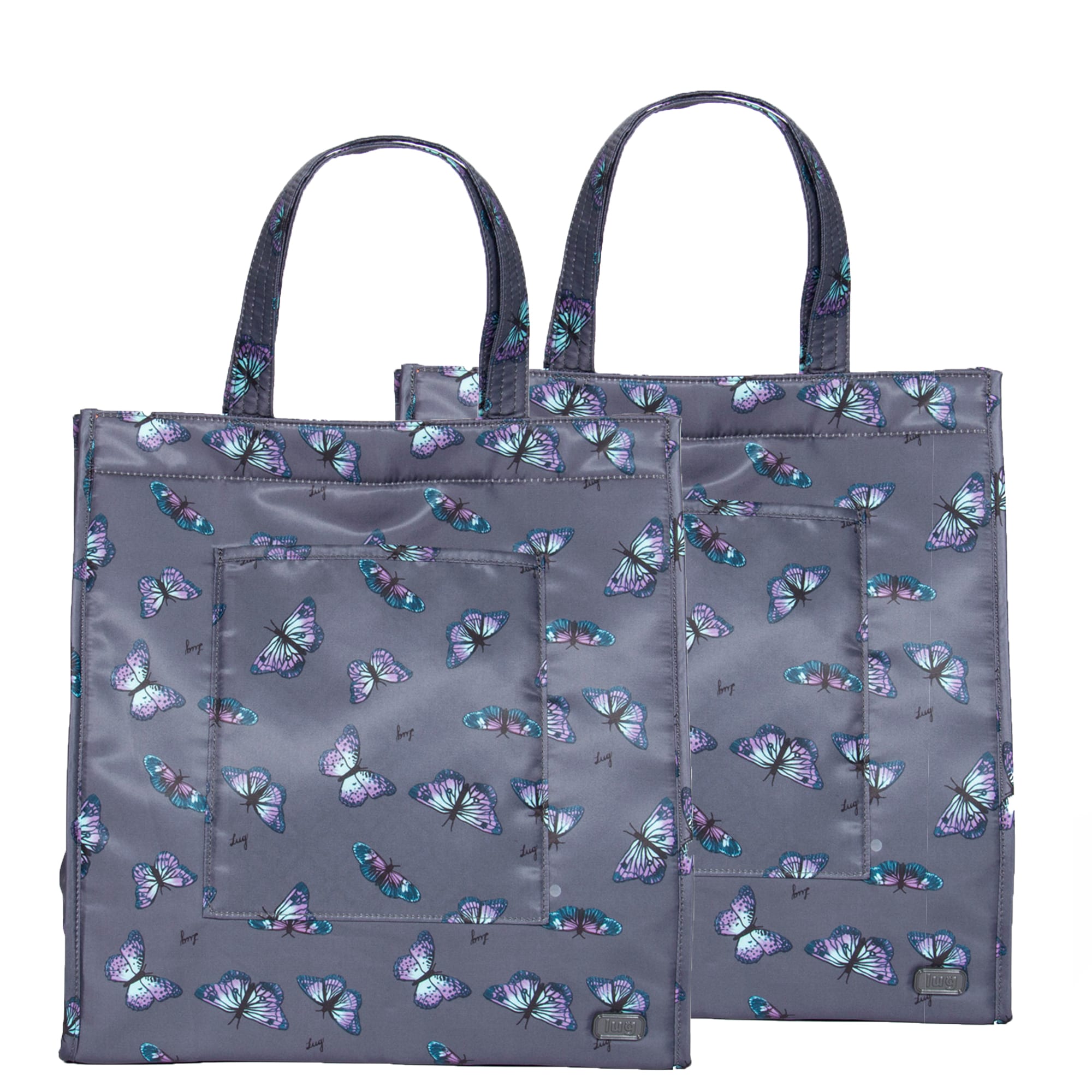Runner 2pc Tote Bags - BUTTERFLY GREY - Runner1_ButterflyGrey_2pc_01