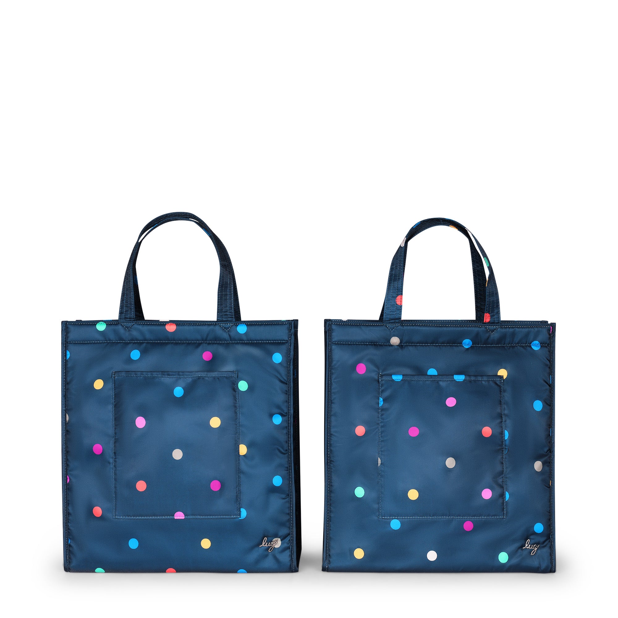 Runner 2pc Tote Bags - MULTI DOTS NAVY - Runner2pc_MultiDotsNavy_01