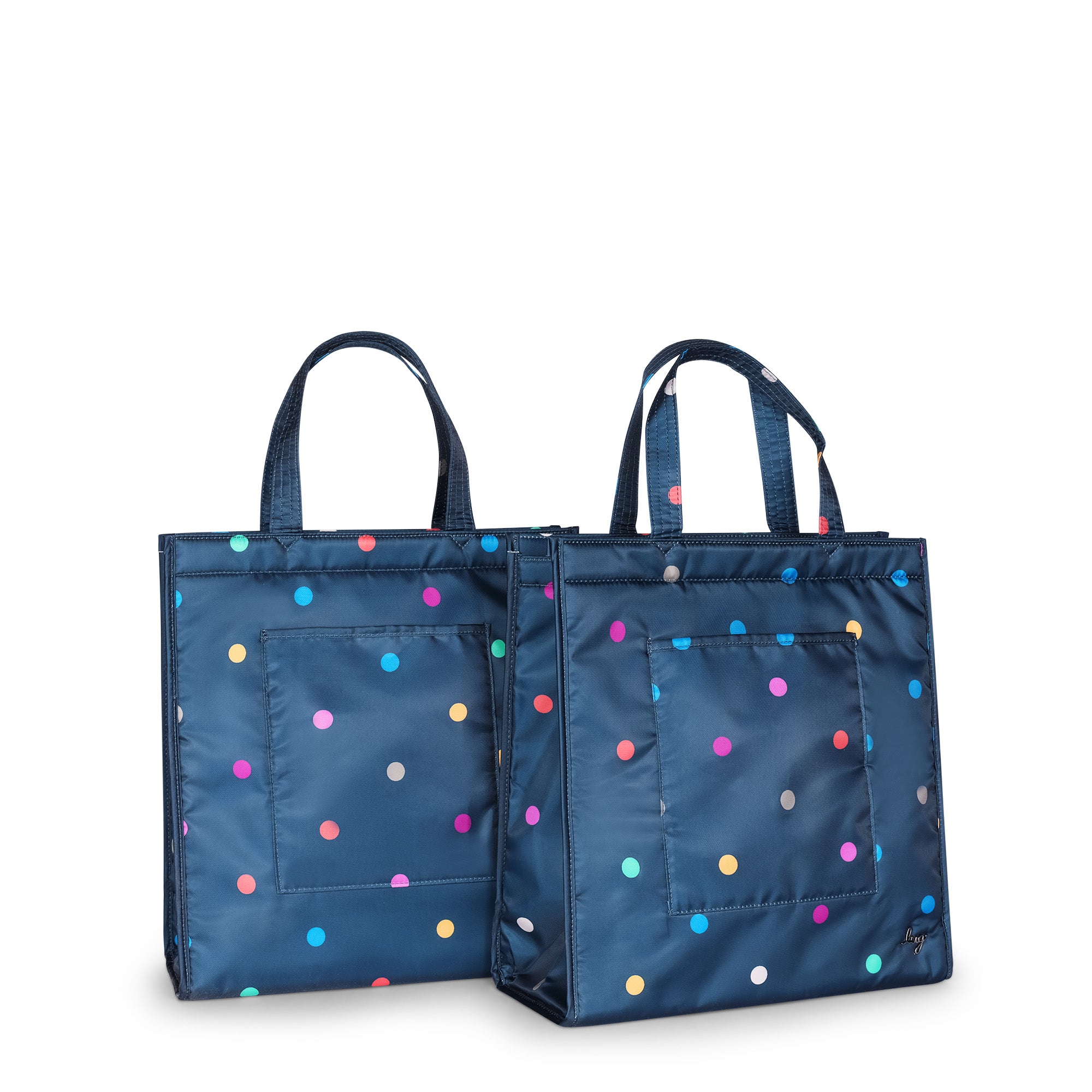 Runner 2pc Tote Bags - MULTI DOTS NAVY - Runner2pc_MultiDotsNavy_02