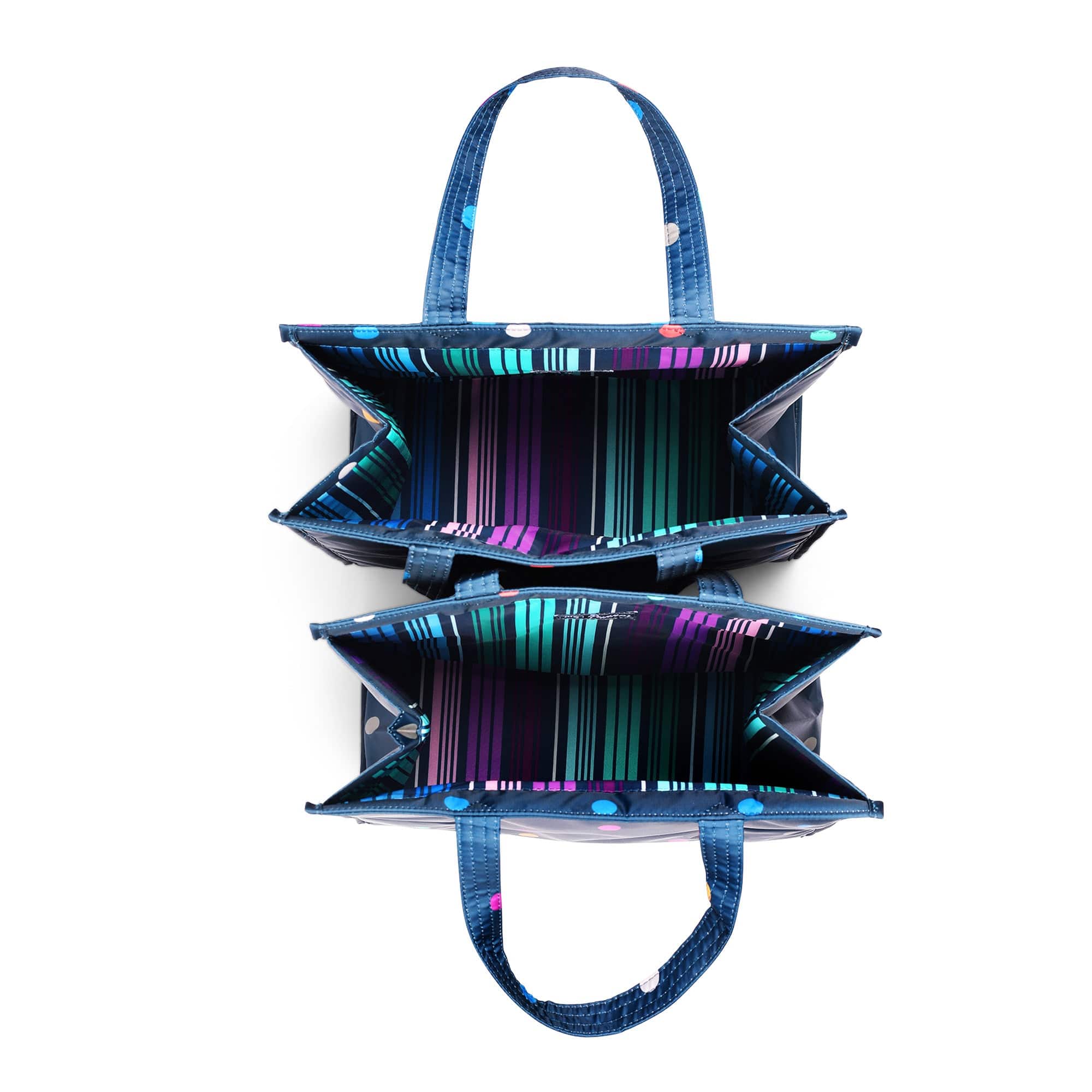 Runner 2pc Tote Bags - MULTI DOTS NAVY - Runner2pc_MultiDotsNavy_05