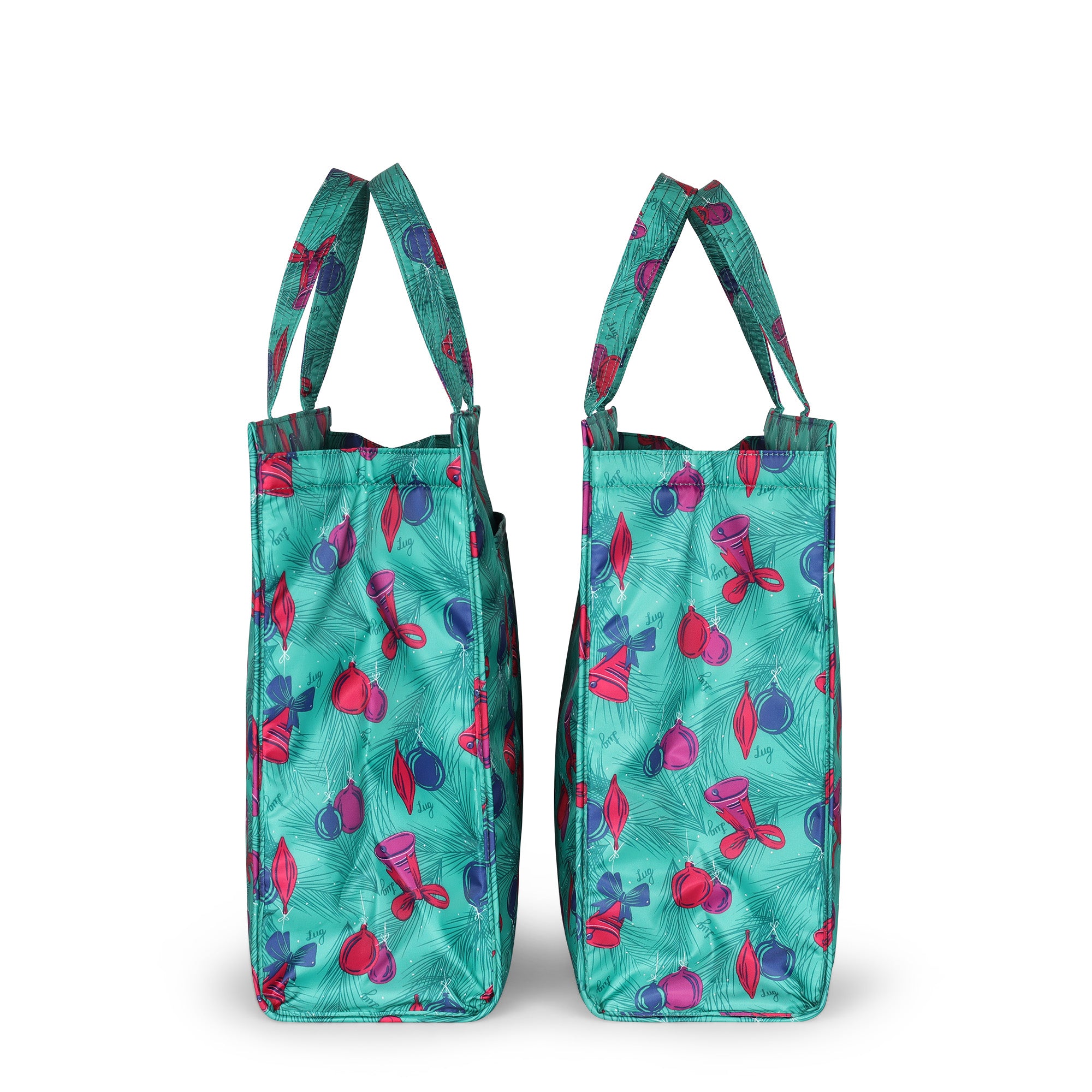 Runner 2pc Tote Bags - PINE ORNAMENTS TEAL - Runner2pc_PineOrnaments_03