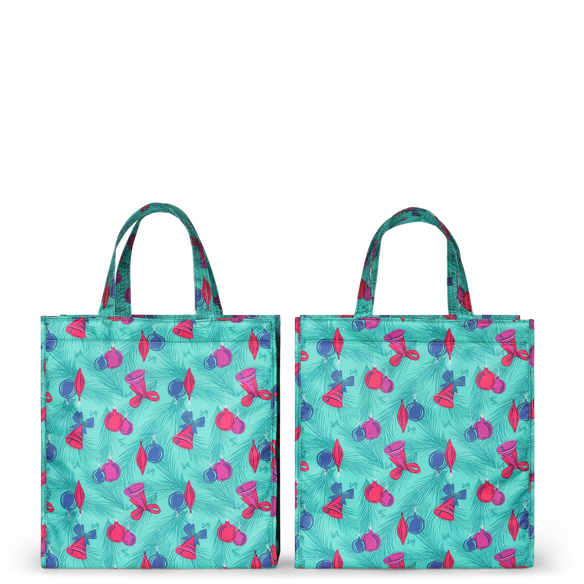 Runner 2pc Tote Bags - PINE ORNAMENTS TEAL - Runner2pc_PineOrnaments_04