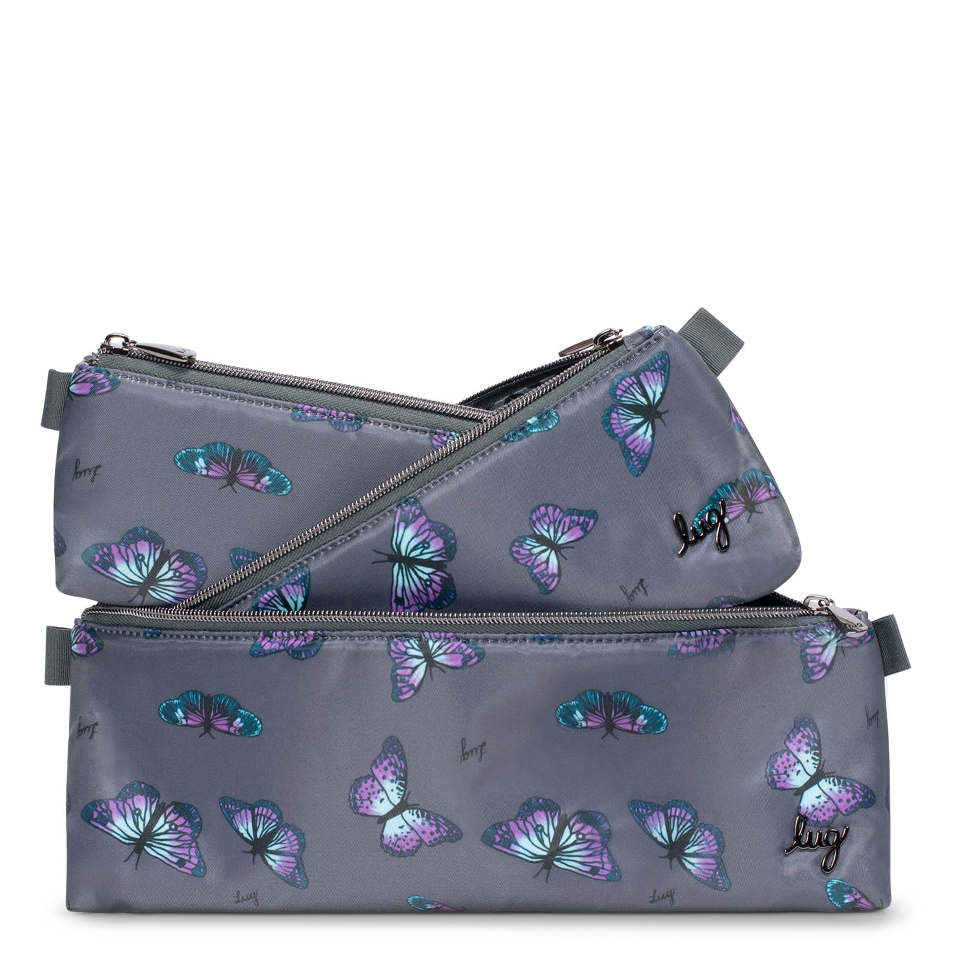 Schooner 3pc Storage Pouches - BUTTERFLY GREY - SchoonerPouch_ButterfleyGrey_01_02