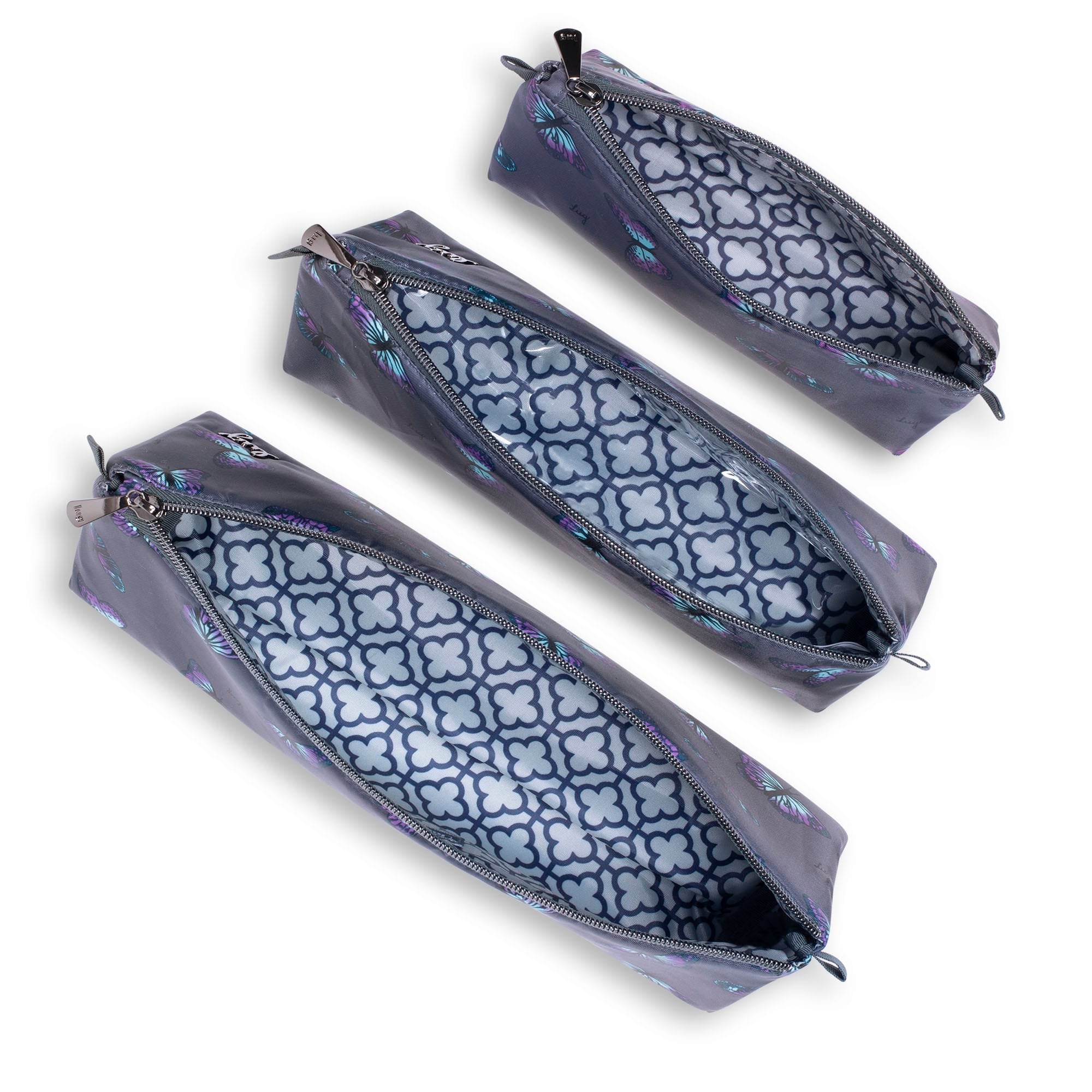 Schooner 3pc Storage Pouches - BUTTERFLY GREY - SchoonerPouch_ButterfleyGrey_05