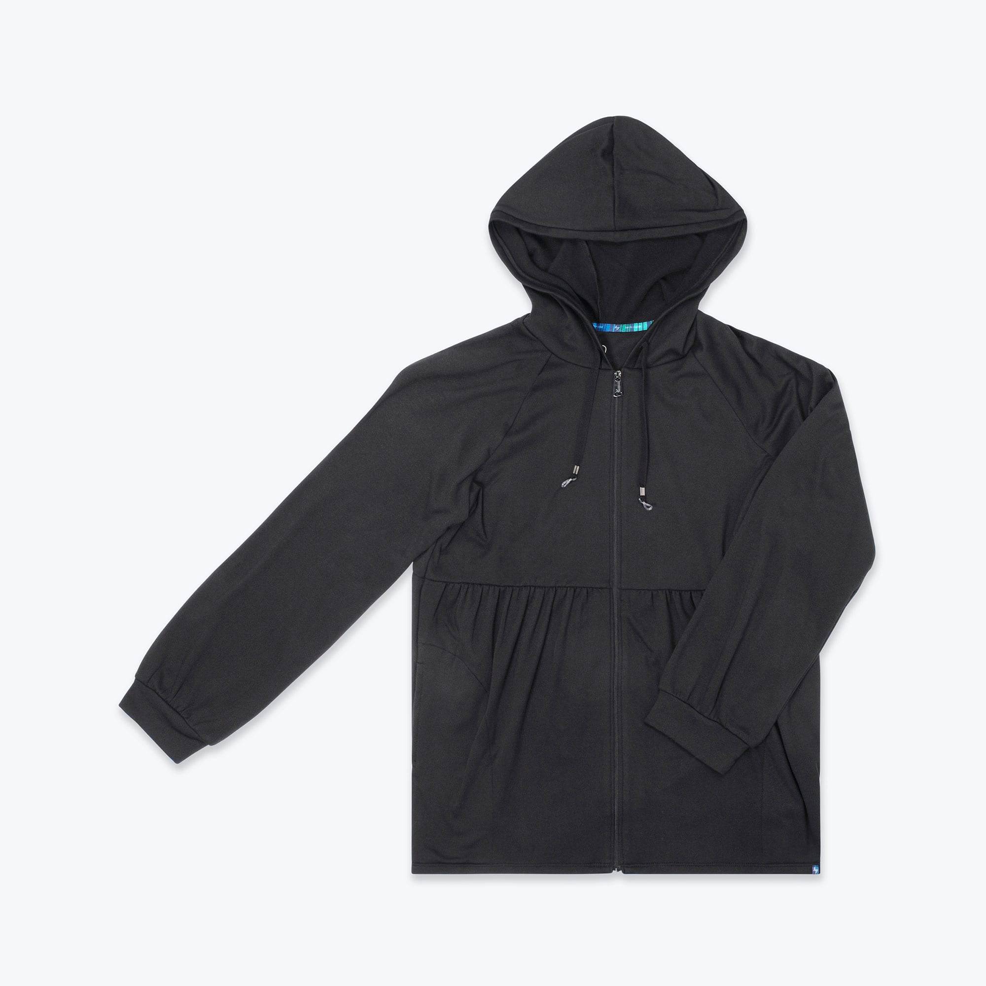 Shimmy Brushed Jersey Zip Up - BLACK - Shimmy_Black_06