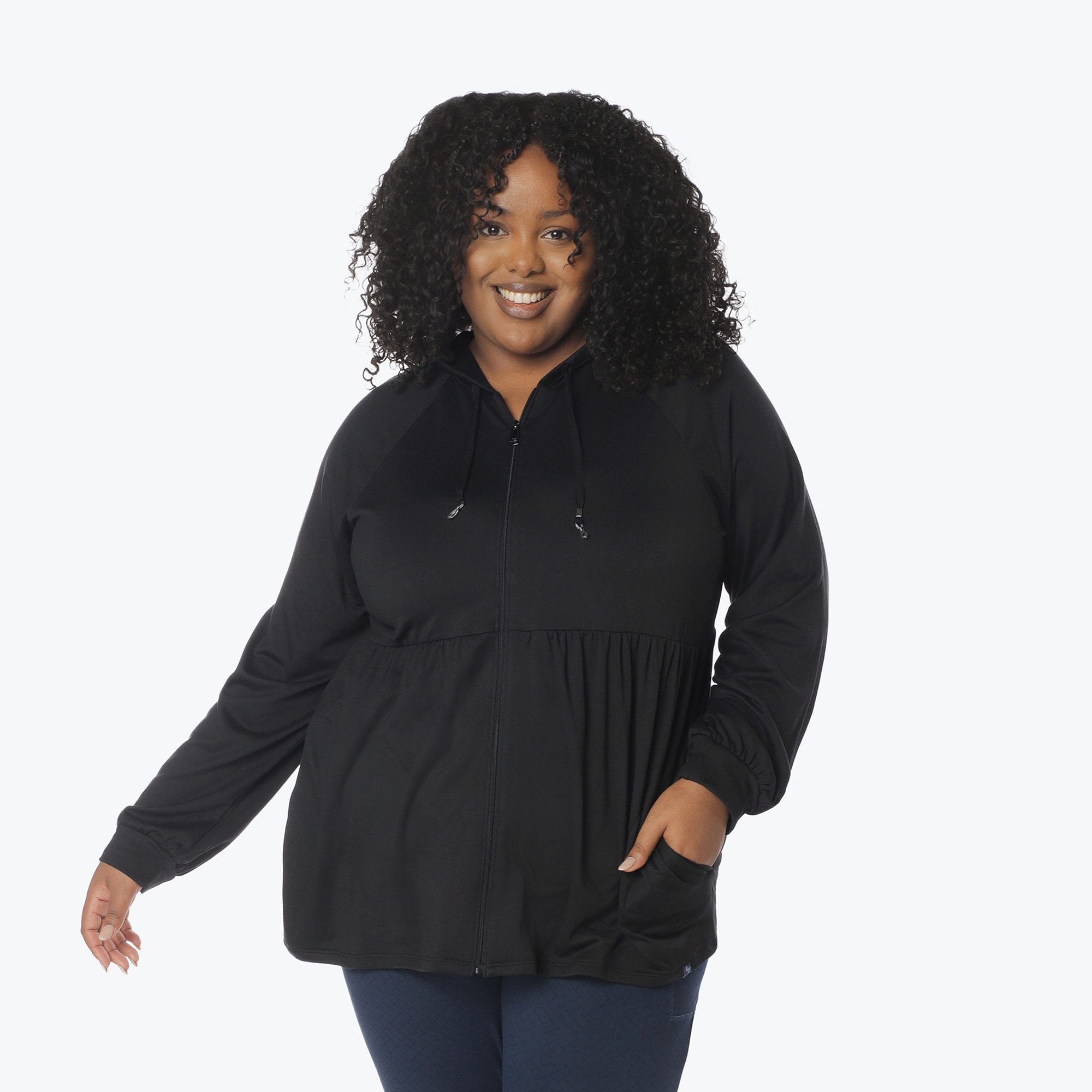 Shimmy Brushed Jersey Zip Up - BLACK - Shimmy_Black_XL_01a