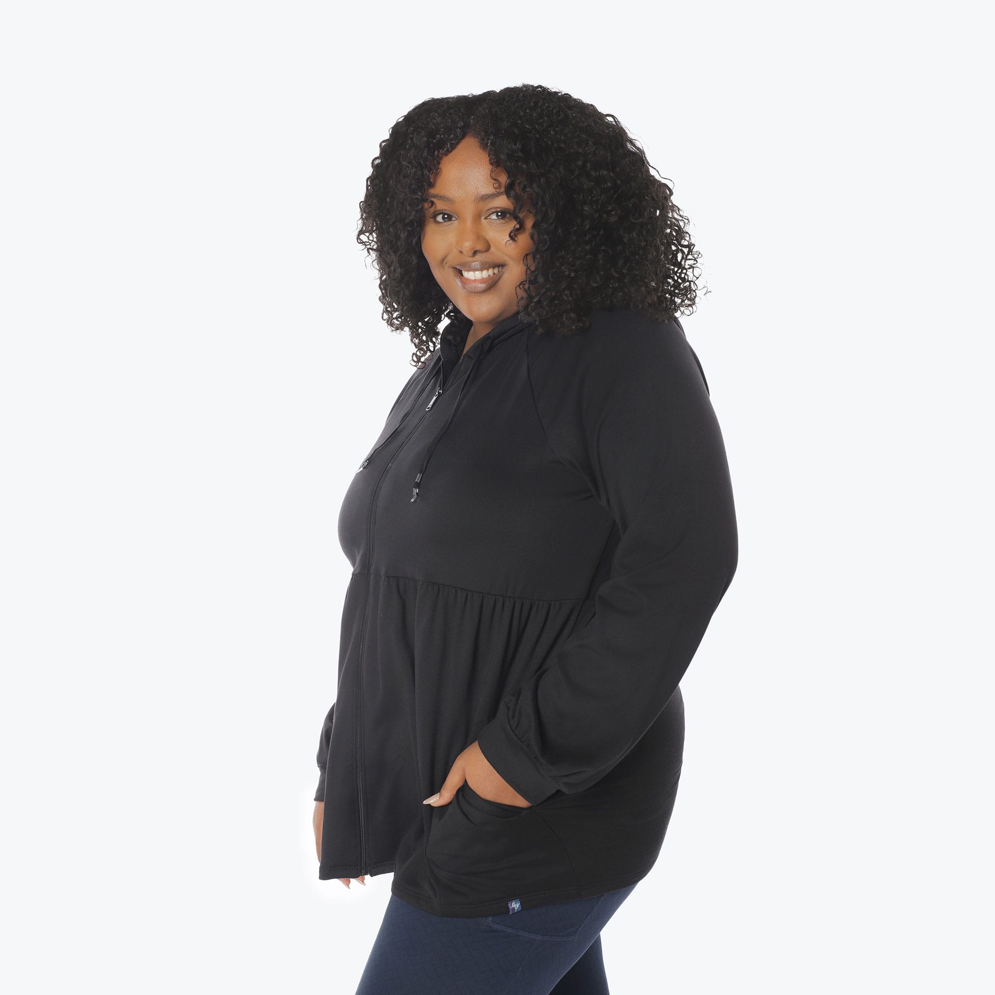 Shimmy Brushed Jersey Zip Up - BLACK - Shimmy_Black_XL_03