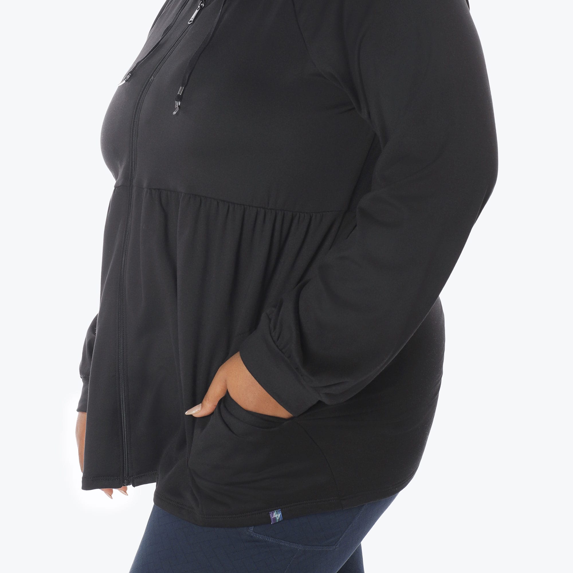 Shimmy Brushed Jersey Zip Up - BLACK - Shimmy_Black_XL_04