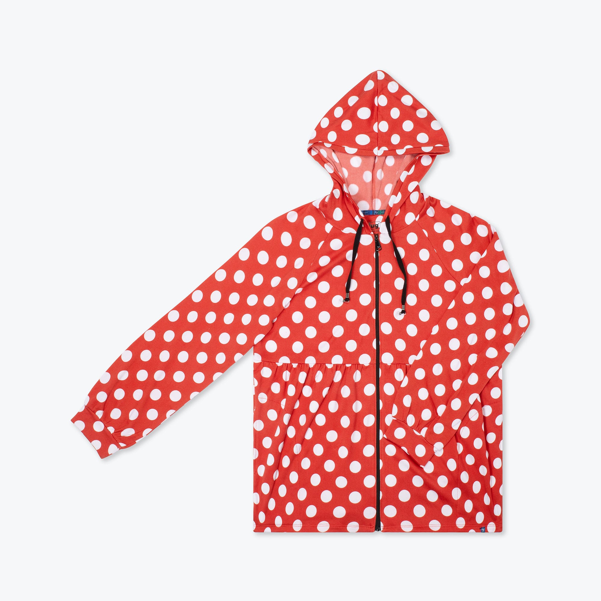 Shimmy Brushed Jersey Zip Up - CRIMSON LARGE DOT - Shimmy_Crimson_Large_Dot_06