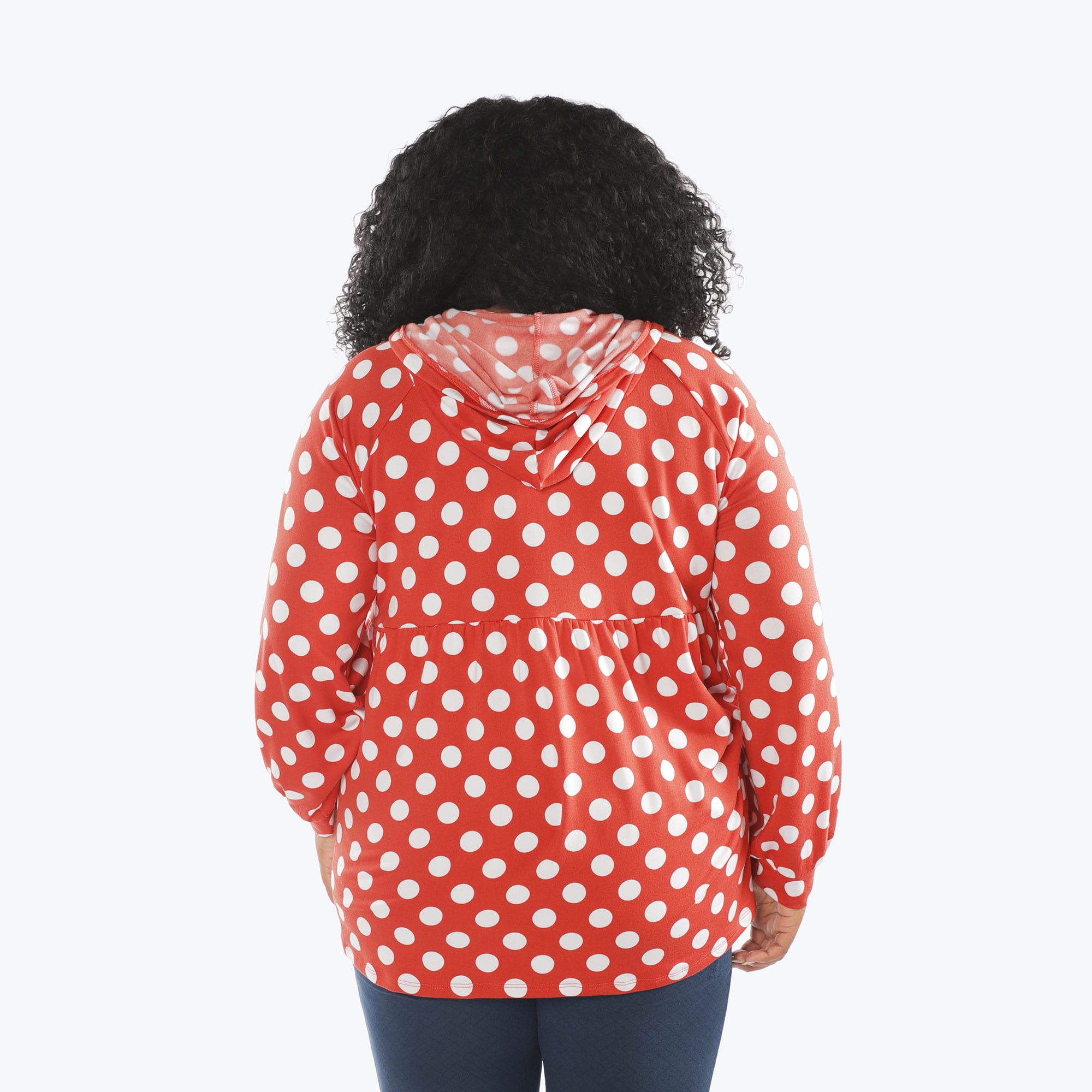 Shimmy Brushed Jersey Zip Up - CRIMSON LARGE DOT - Shimmy_Crimson_Large_Dot_XL_02