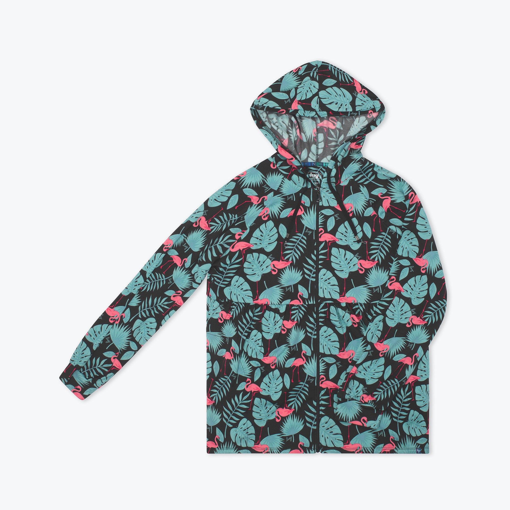 Shimmy Brushed Jersey Zip Up - FLAMINGO BLACK - Shimmy_Flamingo_Black_06_81ab2ce2-3203-4aa1-b3de-967c0efb15d6