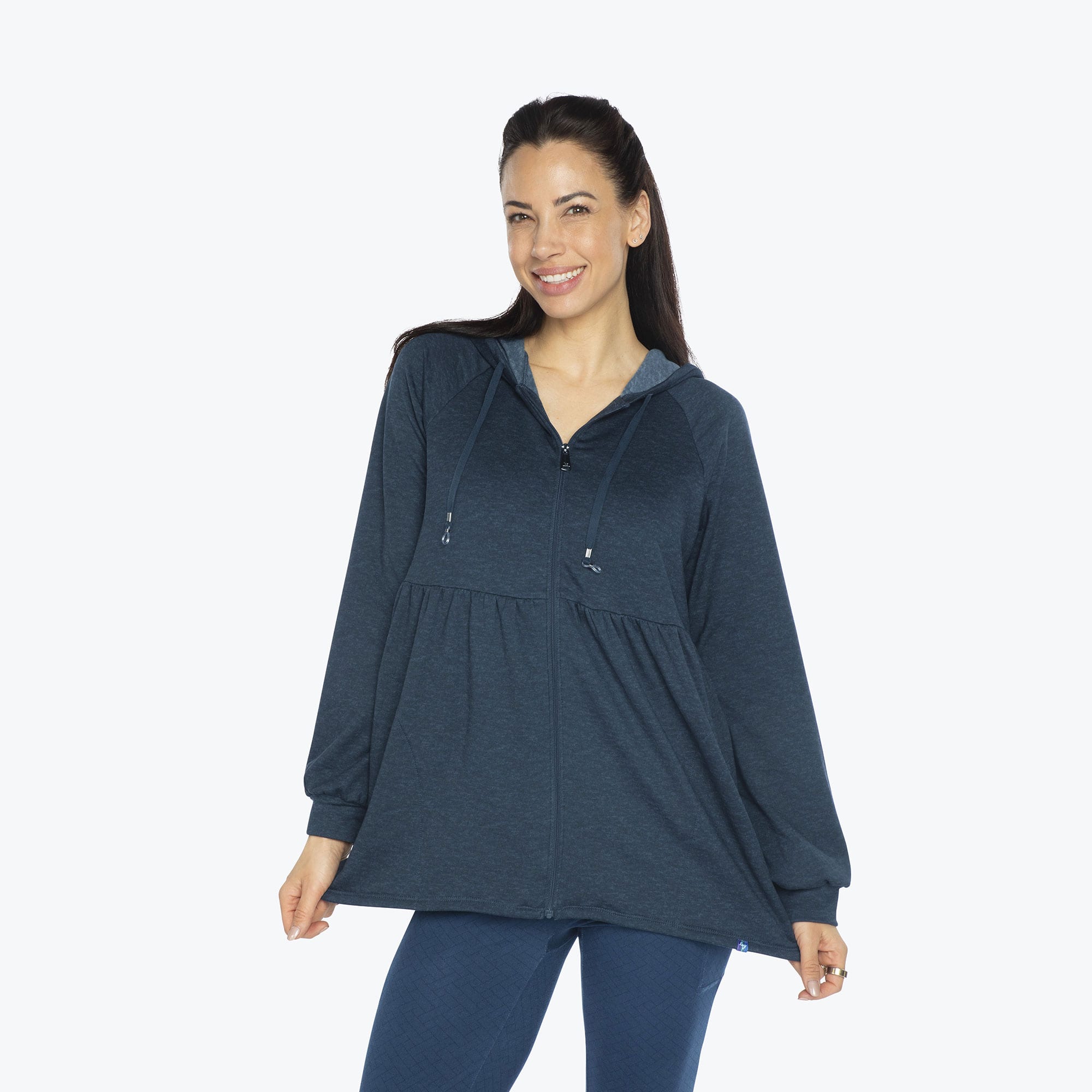 Shimmy Brushed Jersey Zip Up - HEATHER INDIGO - Shimmy_HeatherIndigo_S_01