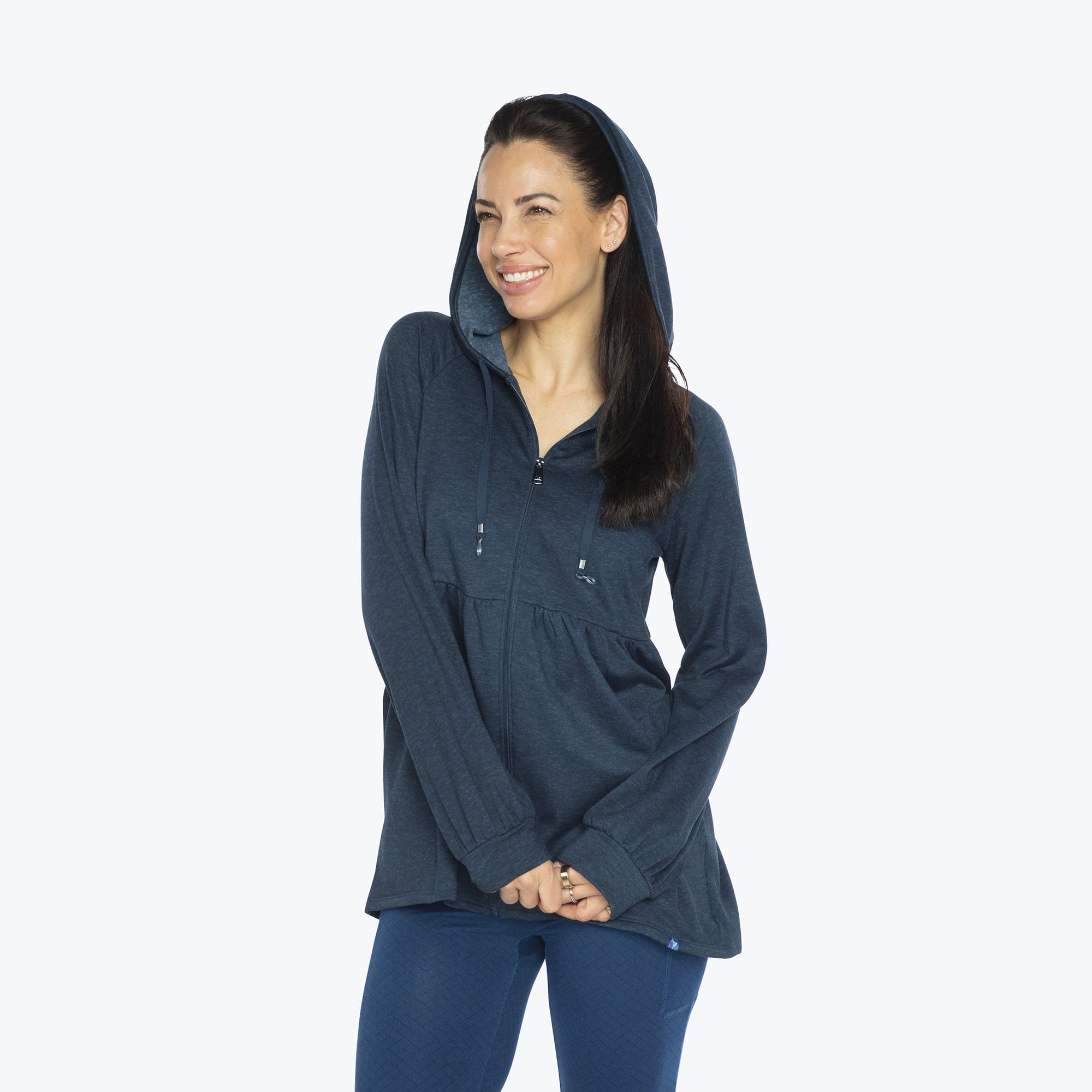 Shimmy Brushed Jersey Zip Up - HEATHER INDIGO - Shimmy_HeatherIndigo_S_03