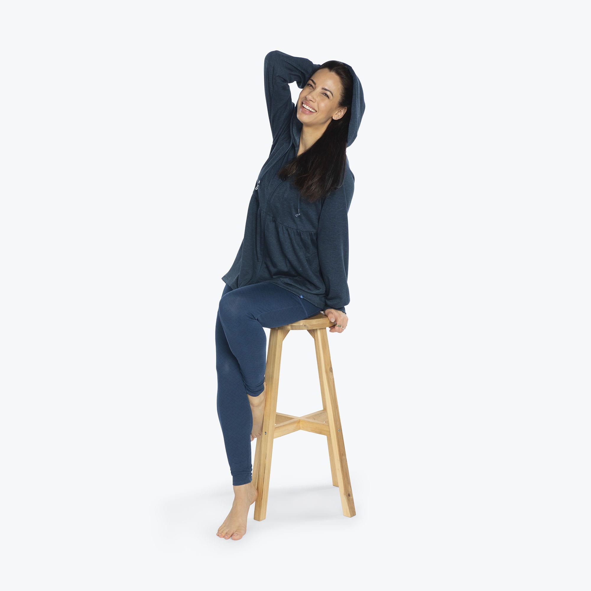 Shimmy Brushed Jersey Zip Up - HEATHER INDIGO - Shimmy_HeatherIndigo_S_04