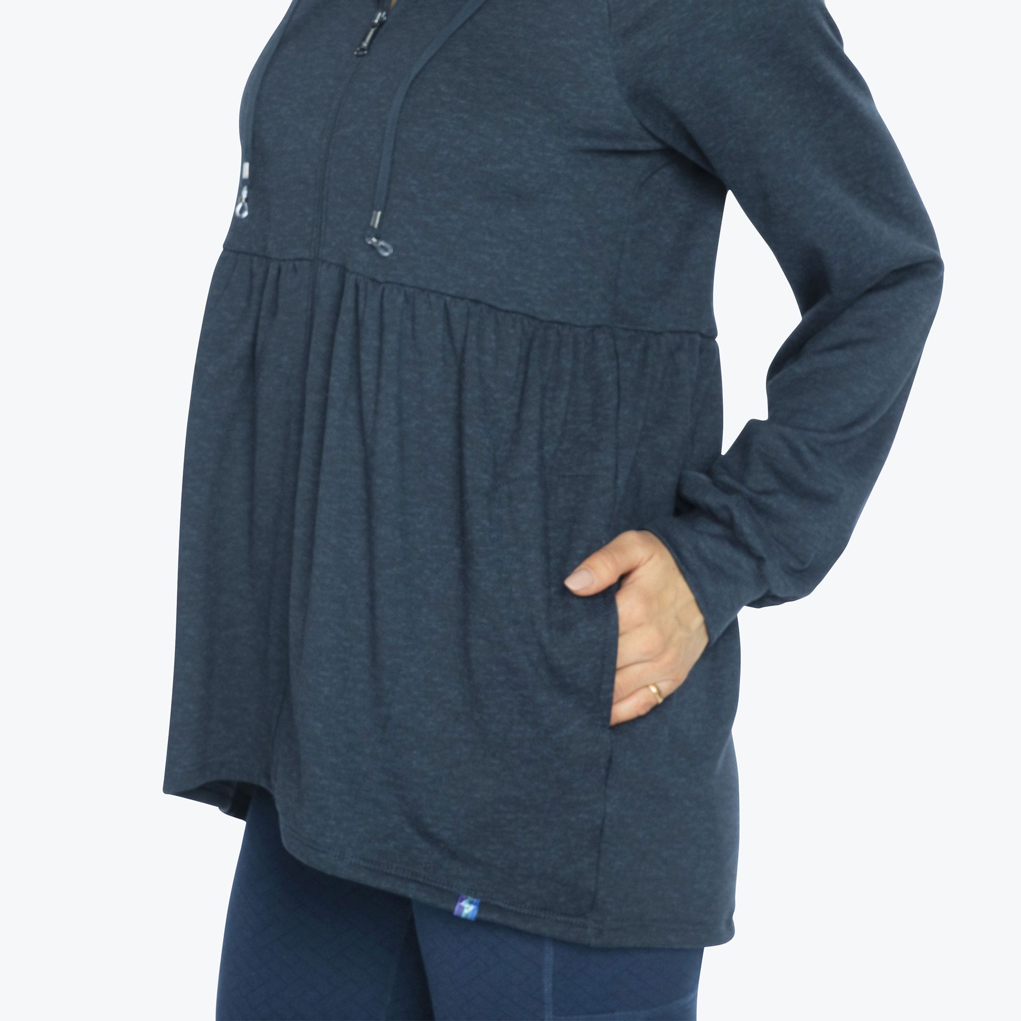 Shimmy Brushed Jersey Zip Up - HEATHER INDIGO - Shimmy_HeatherIndigo_S_05