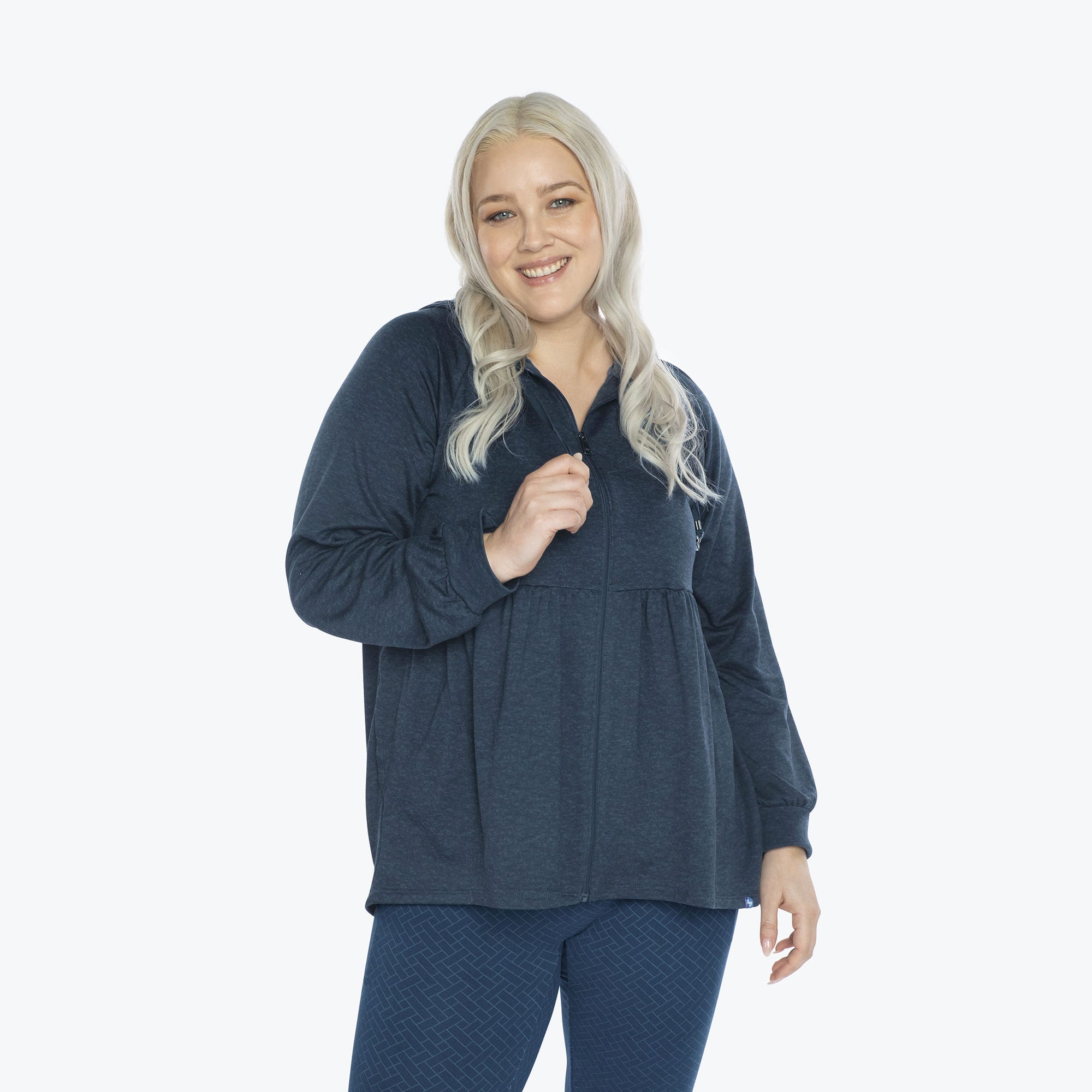 Shimmy Brushed Jersey Zip Up - HEATHER INDIGO - Shimmy_HeatherIndigo_XL_01
