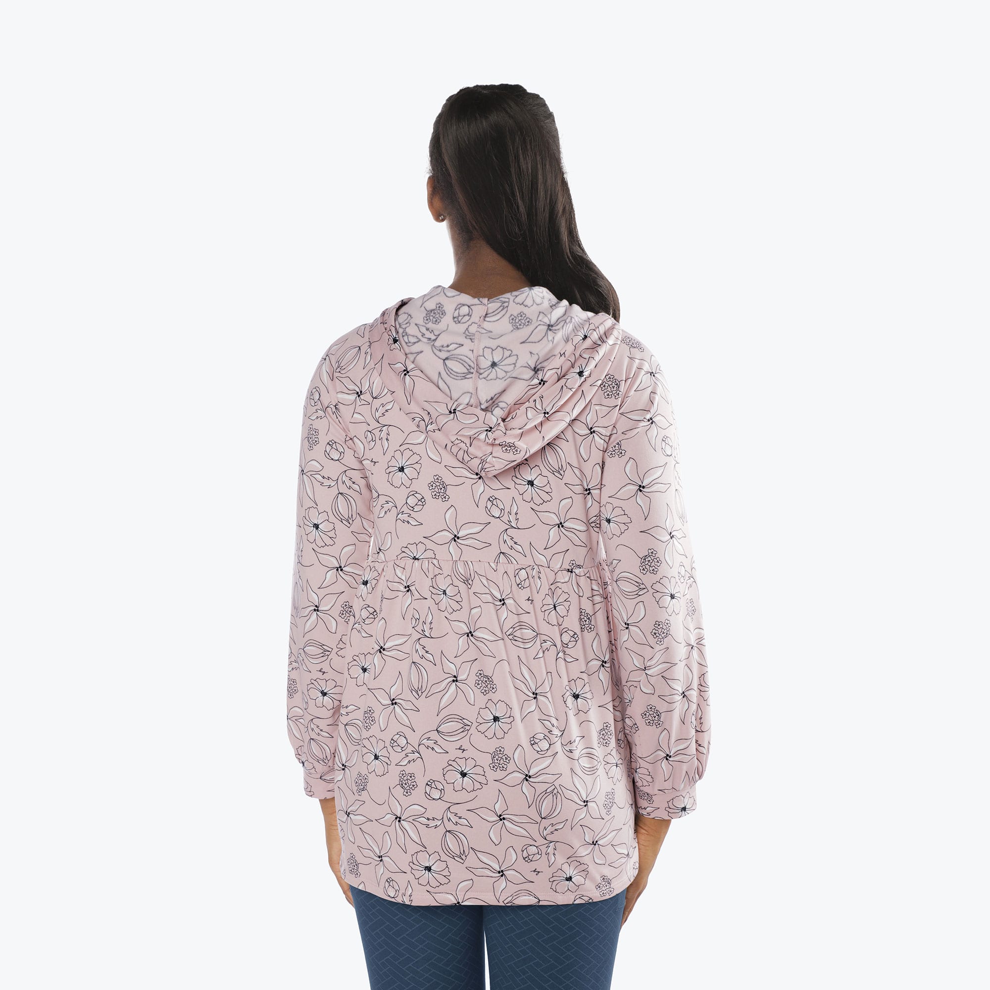 Shimmy Brushed Jersey Zip Up - SKETCH FLORAL BLUSH - Shimmy_Sketch_Floral_Blush_S_02