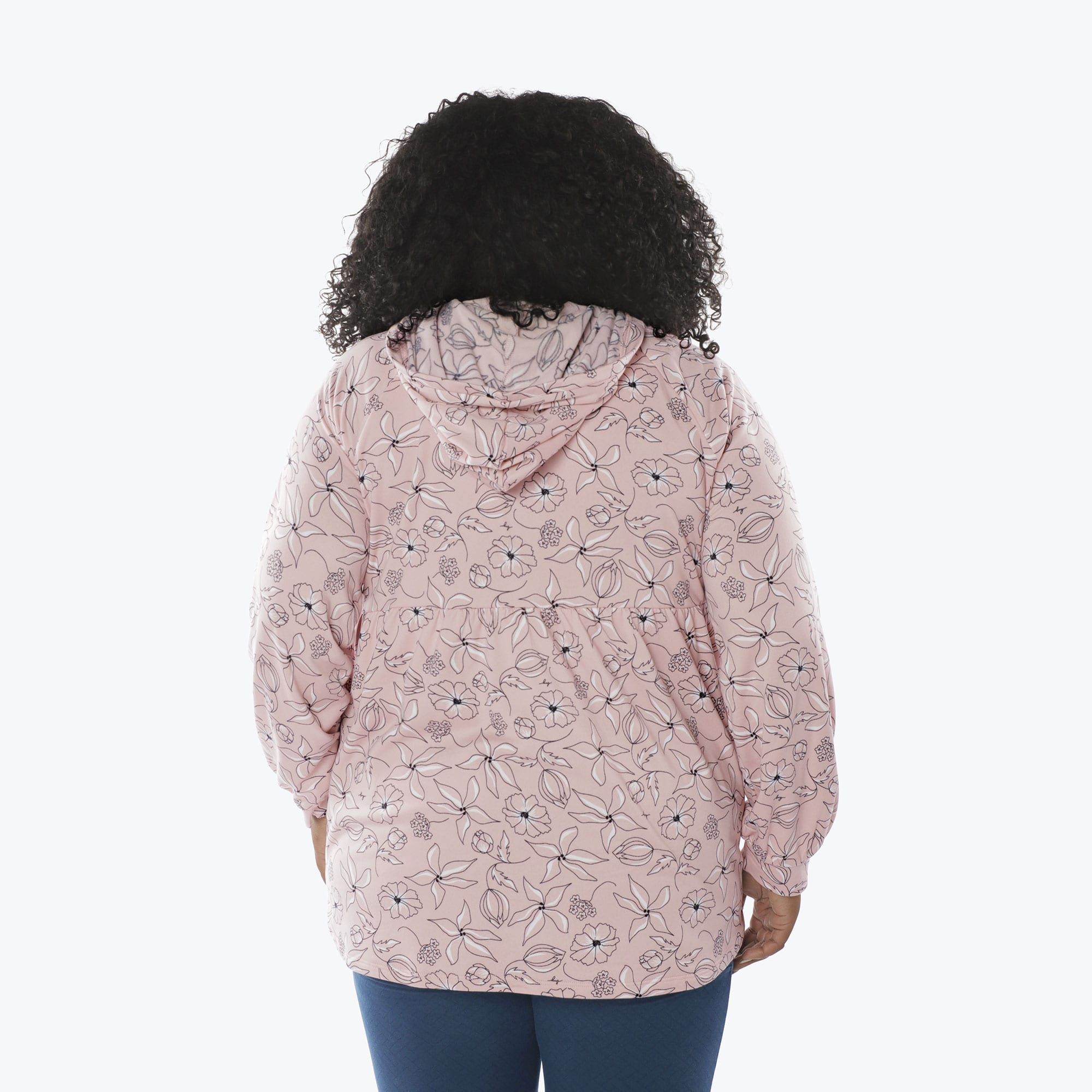 Shimmy Brushed Jersey Zip Up - SKETCH FLORAL BLUSH - Shimmy_Sketch_Floral_Blush_XL_02