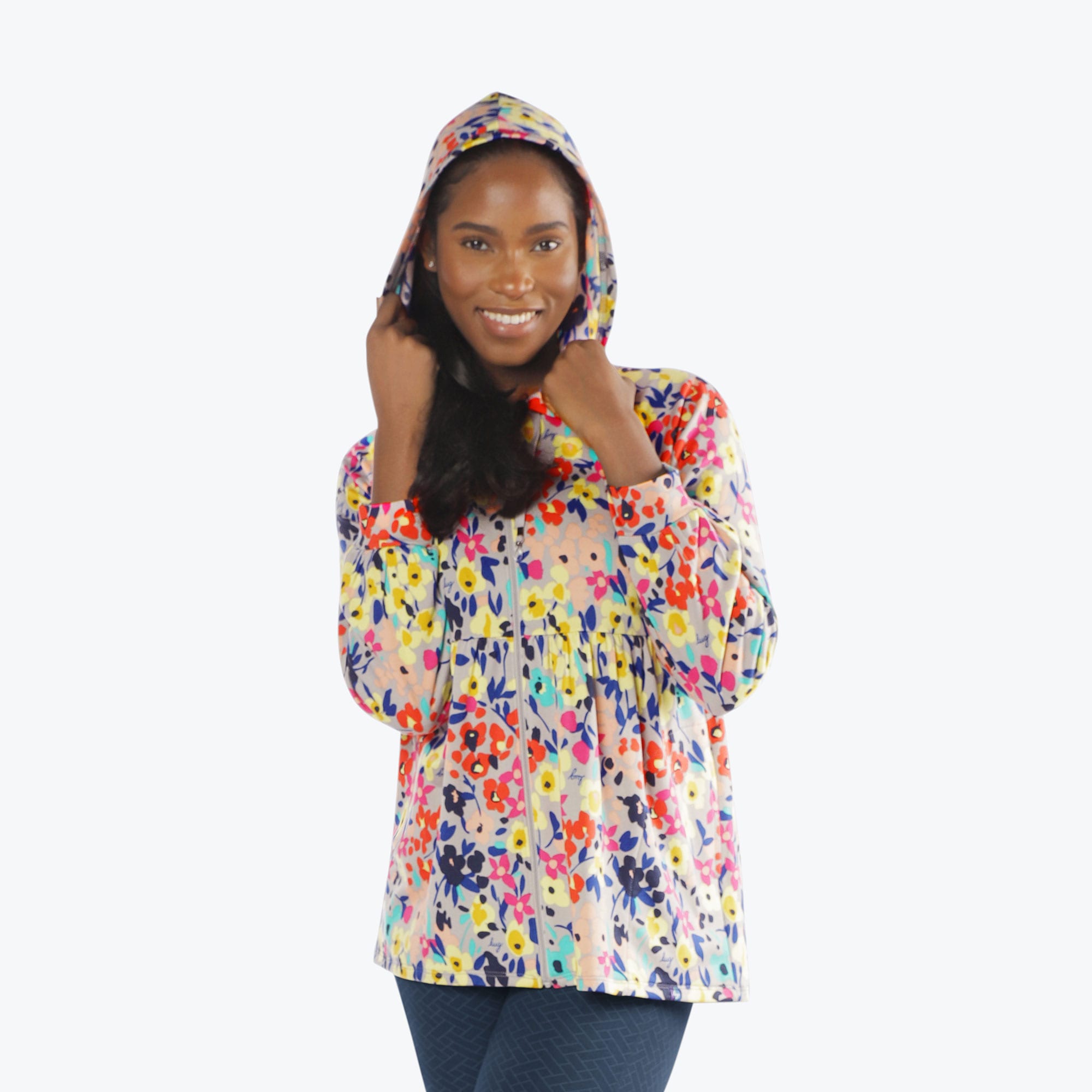 Shimmy Brushed Jersey Zip Up - WILDFLOWER MULTI - Shimmy_Wildflower_Multi_S_01a