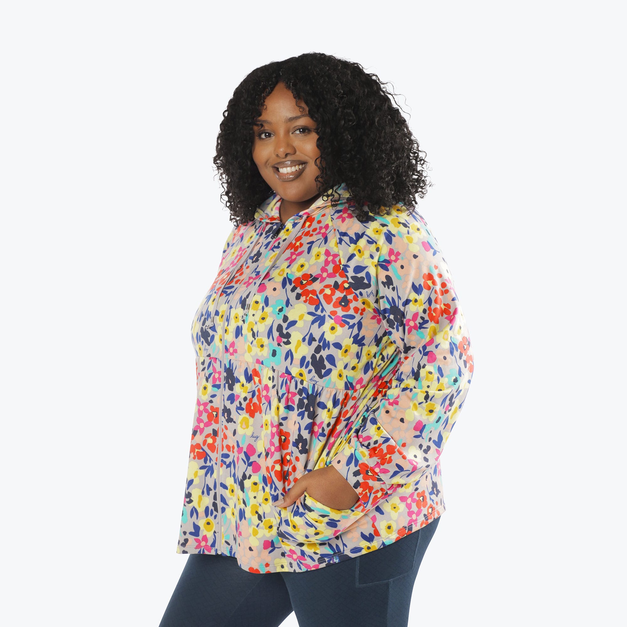 Shimmy Brushed Jersey Zip Up - WILDFLOWER MULTI - Shimmy_Wildflower_Multi_XL_03