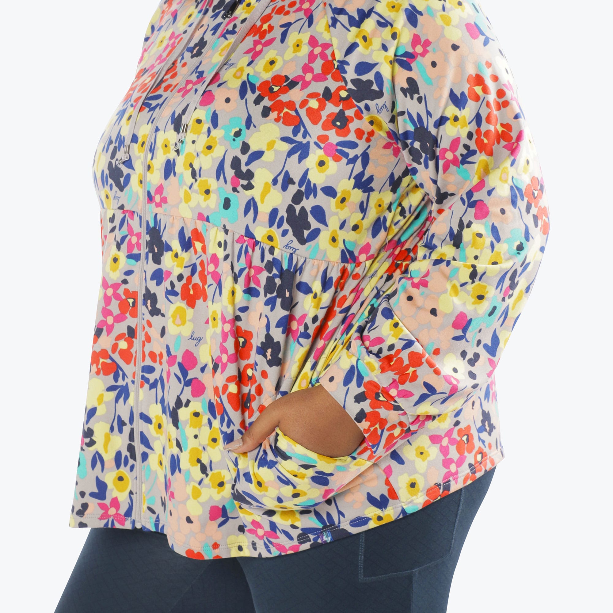 Shimmy Brushed Jersey Zip Up - WILDFLOWER MULTI - Shimmy_Wildflower_Multi_XL_04