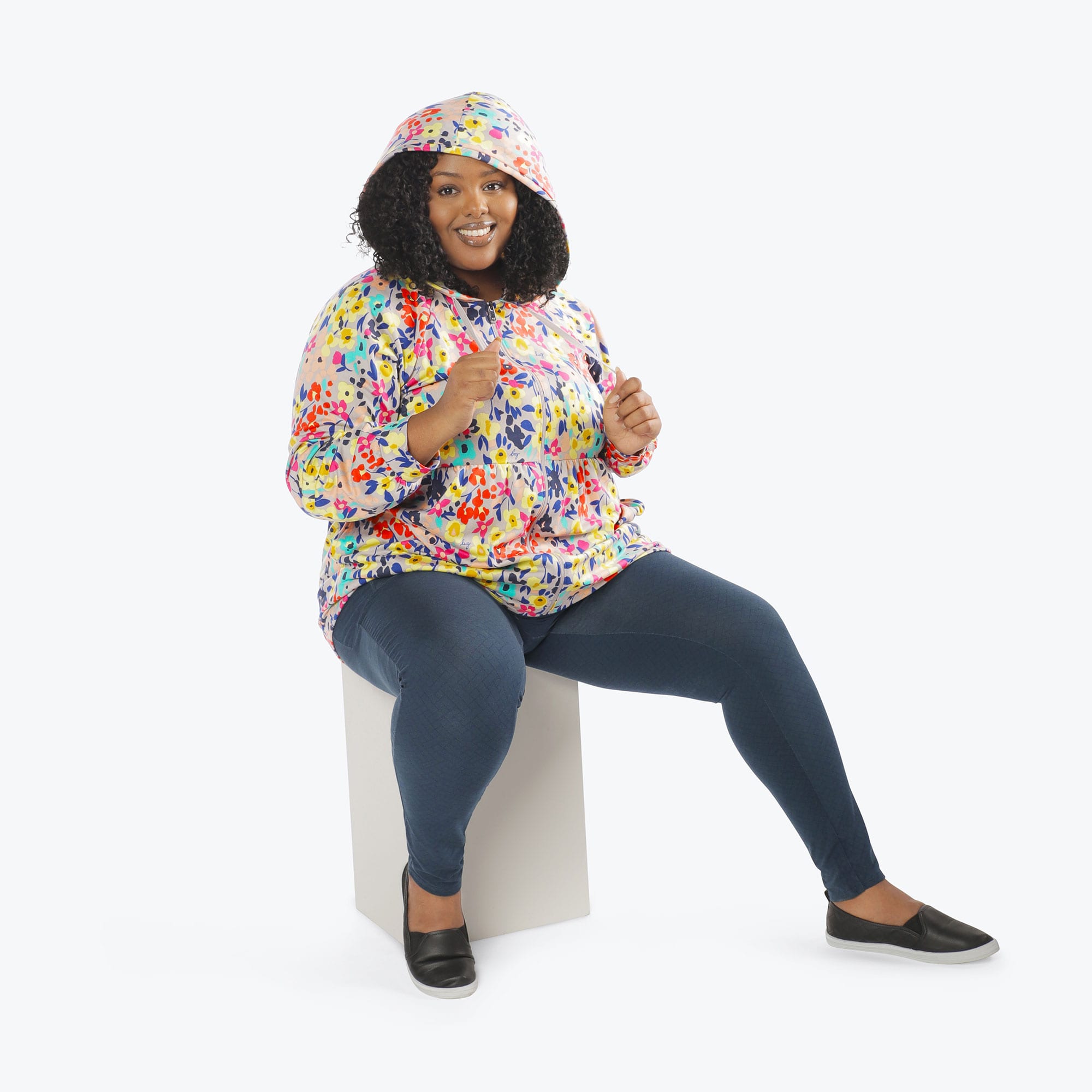 Shimmy Brushed Jersey Zip Up - WILDFLOWER MULTI - Shimmy_Wildflower_Multi_XL_05