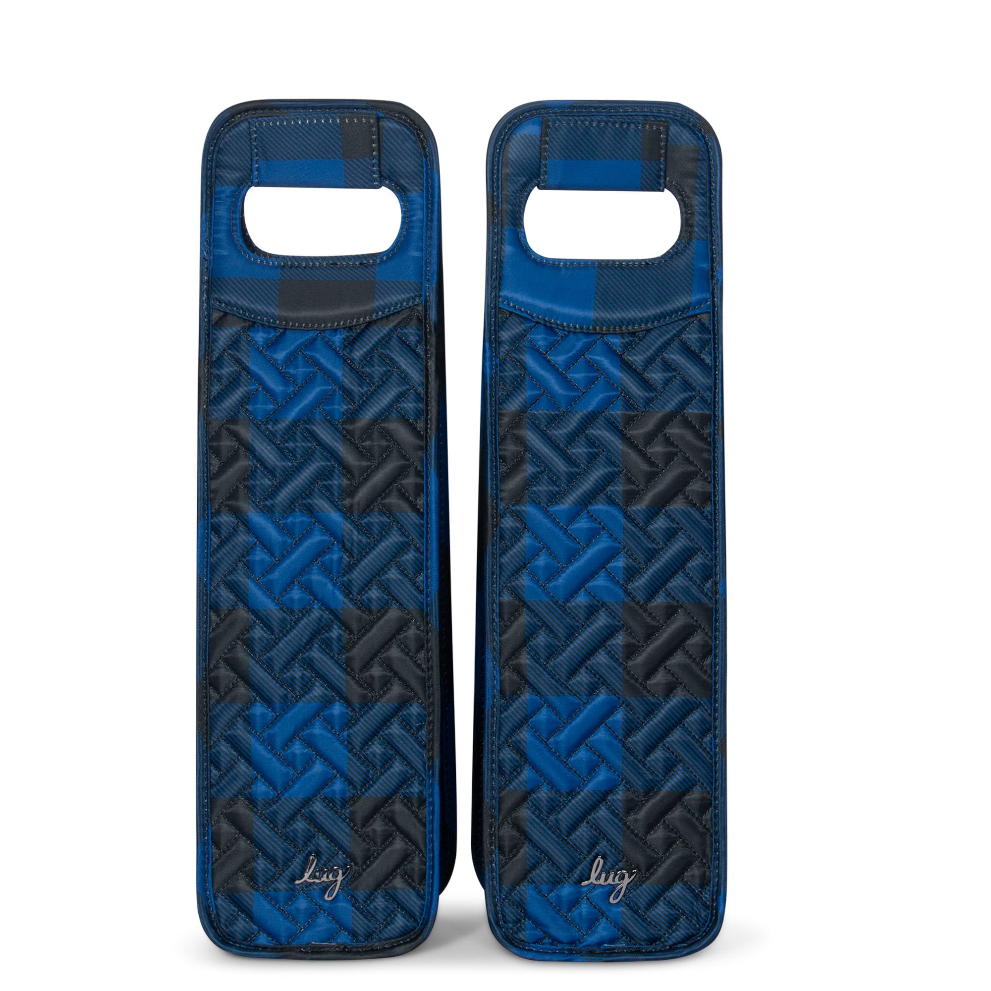 Shuttle 2pc Wine Totes - BUFFALO CHECK BLUE - Shuttle2PC_BuffaloCheckBlue_01_ea6f2cf8-50ae-45c9-a5e4-85e59891d4a8