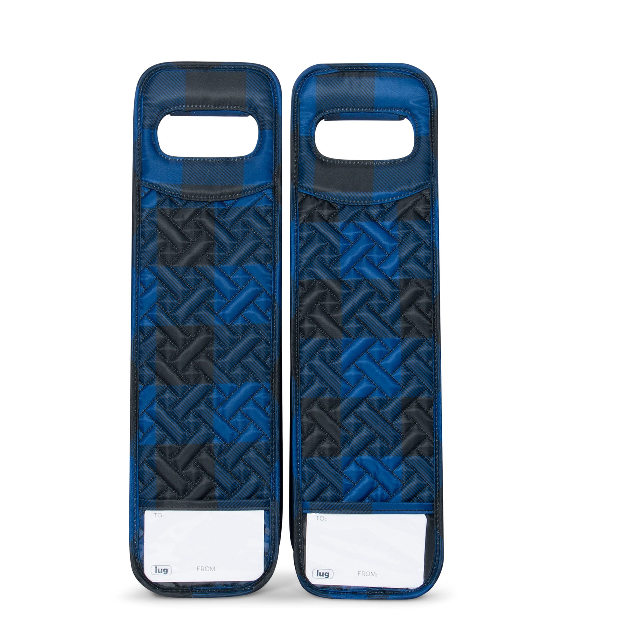 Shuttle 2pc Wine Totes - BUFFALO CHECK BLUE - Shuttle2PC_BuffaloCheckBlue_04