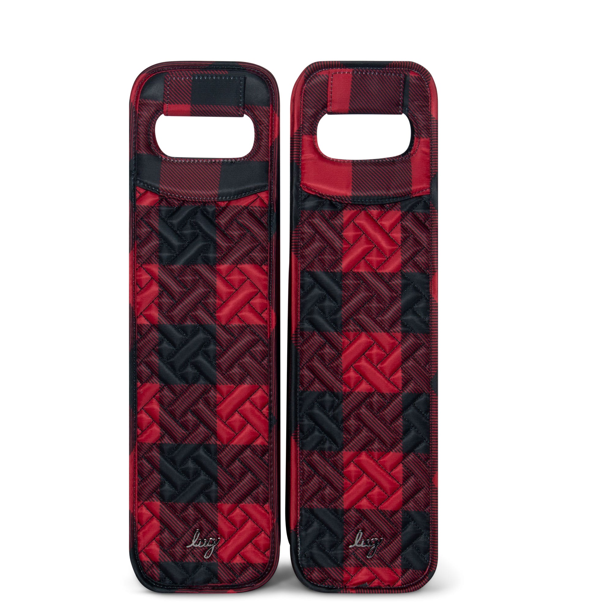 Shuttle 2pc Wine Totes - BUFFALO CHECK RED - Shuttle2PC_BuffaloCheckRed_01