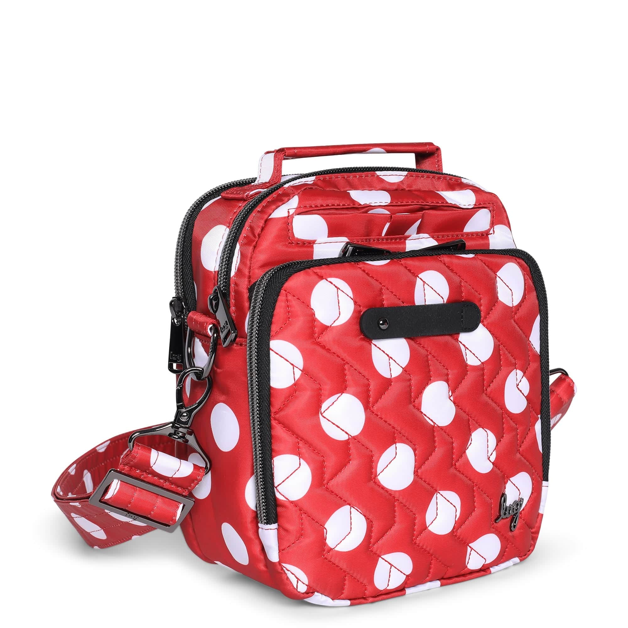 Skeeter Convertible Crossbody - CRIMSON LARGE DOT - SkeeterCharmBar_CrimsonLgDot_02