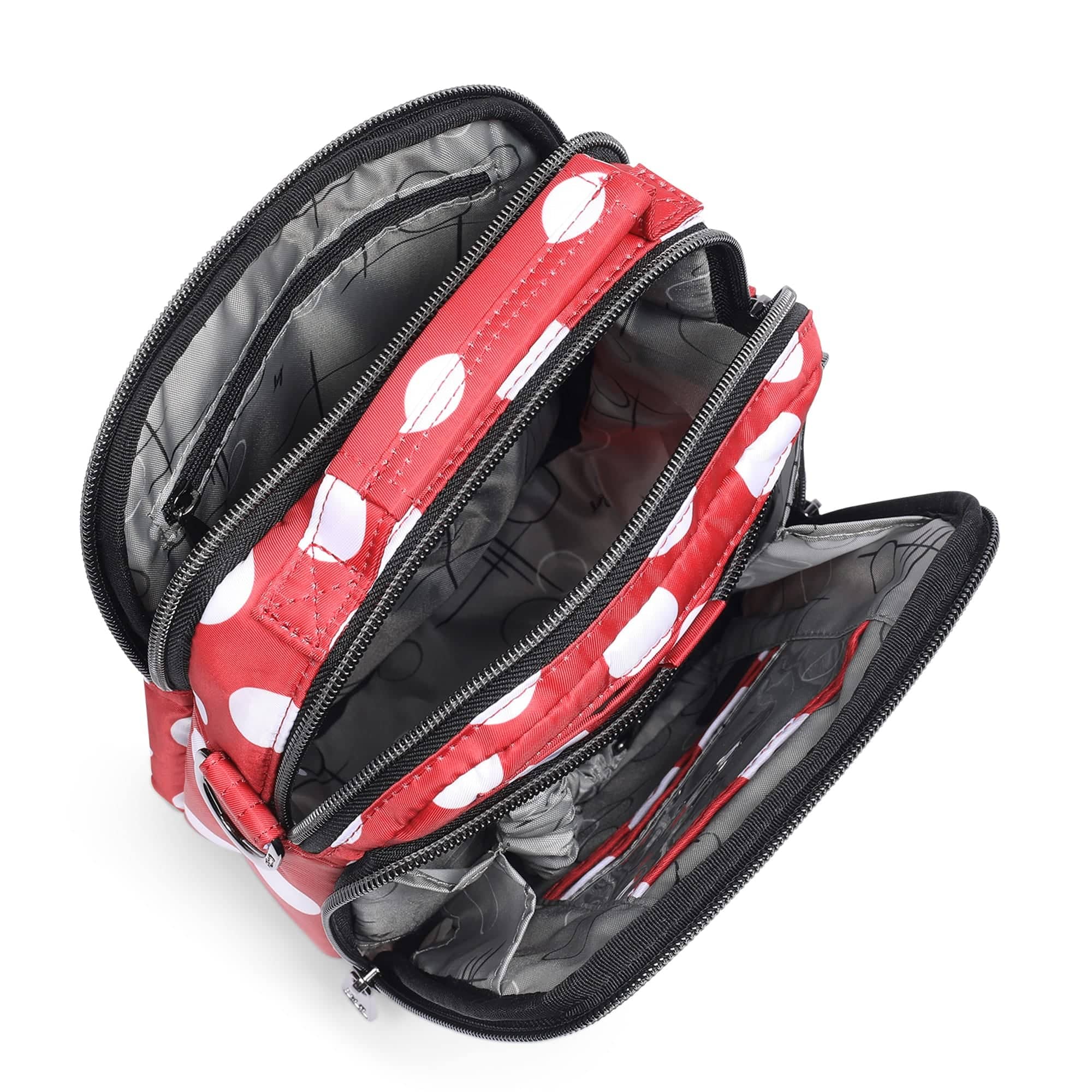 Skeeter Convertible Crossbody - CRIMSON LARGE DOT - SkeeterCharmBar_CrimsonLgDot_05