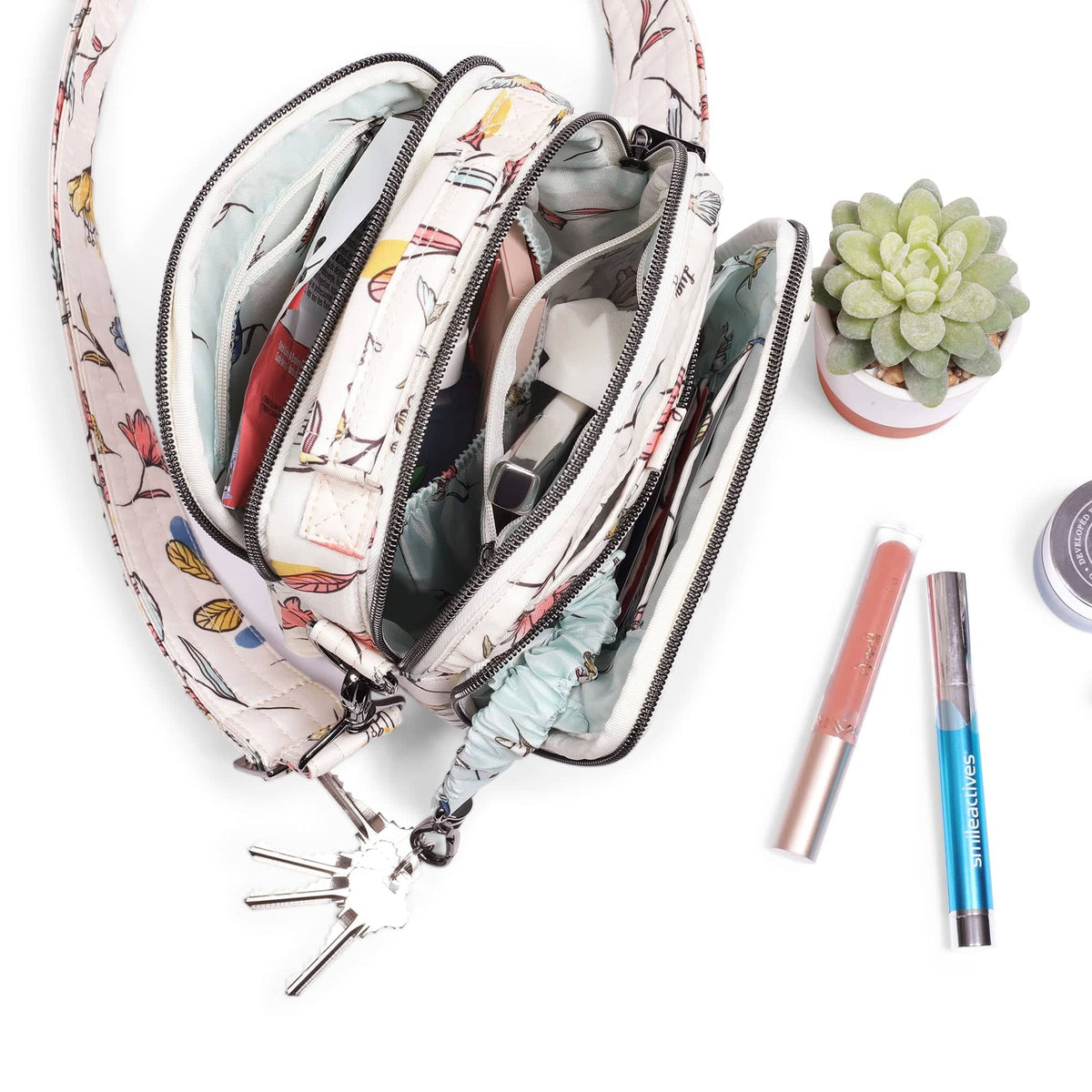 Skeeter Convertible Crossbody - - SkeeterCharmBar_HummingbirdFloral_Lifestyle_03