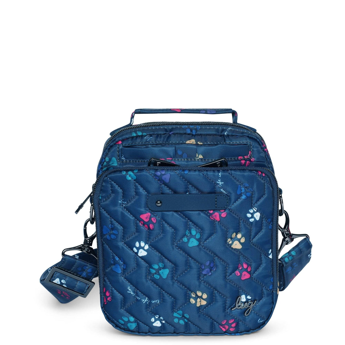 Skeeter Convertible Crossbody - PAWS NAVY - SkeeterCharmBar_PawsNavy_01