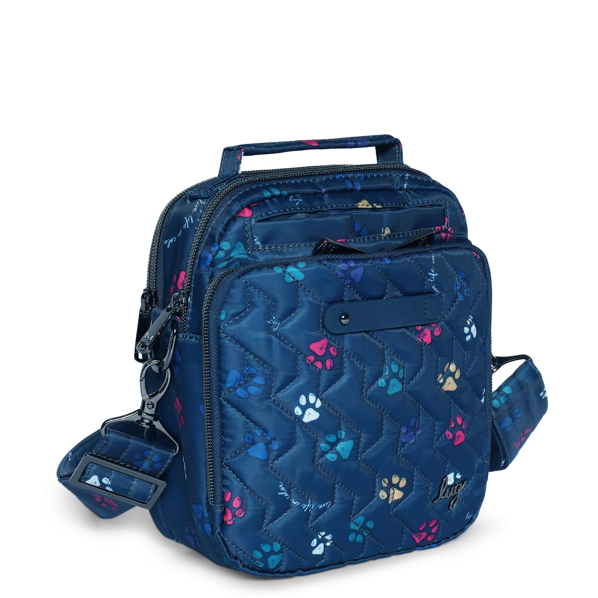Skeeter Convertible Crossbody - PAWS NAVY - SkeeterCharmBar_PawsNavy_02