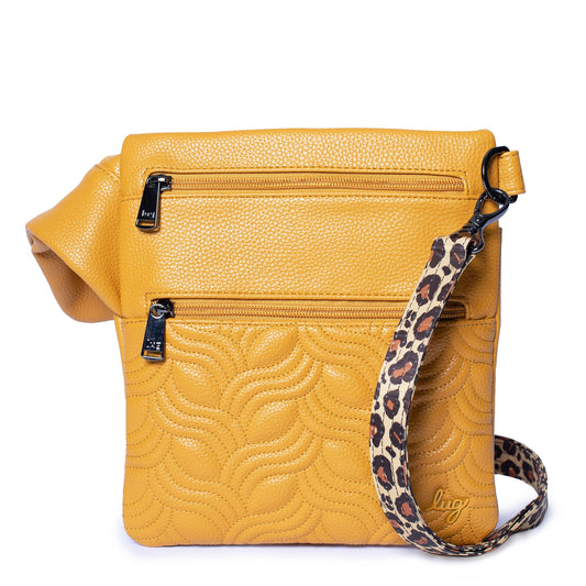 Skipper Classic VL Crossbody Bag - AMBER YELLOW - SkipperVL_AmberYellowLeopardBrownStrap_01