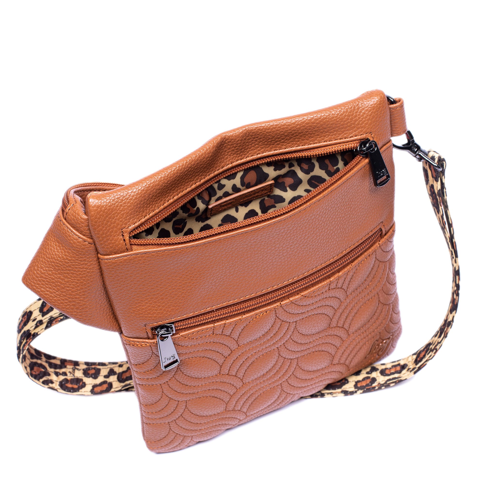 Skipper Classic VL Crossbody Bag - COPPER BROWN - SkipperVL_CopperBrownLeopardBrownStrap_05