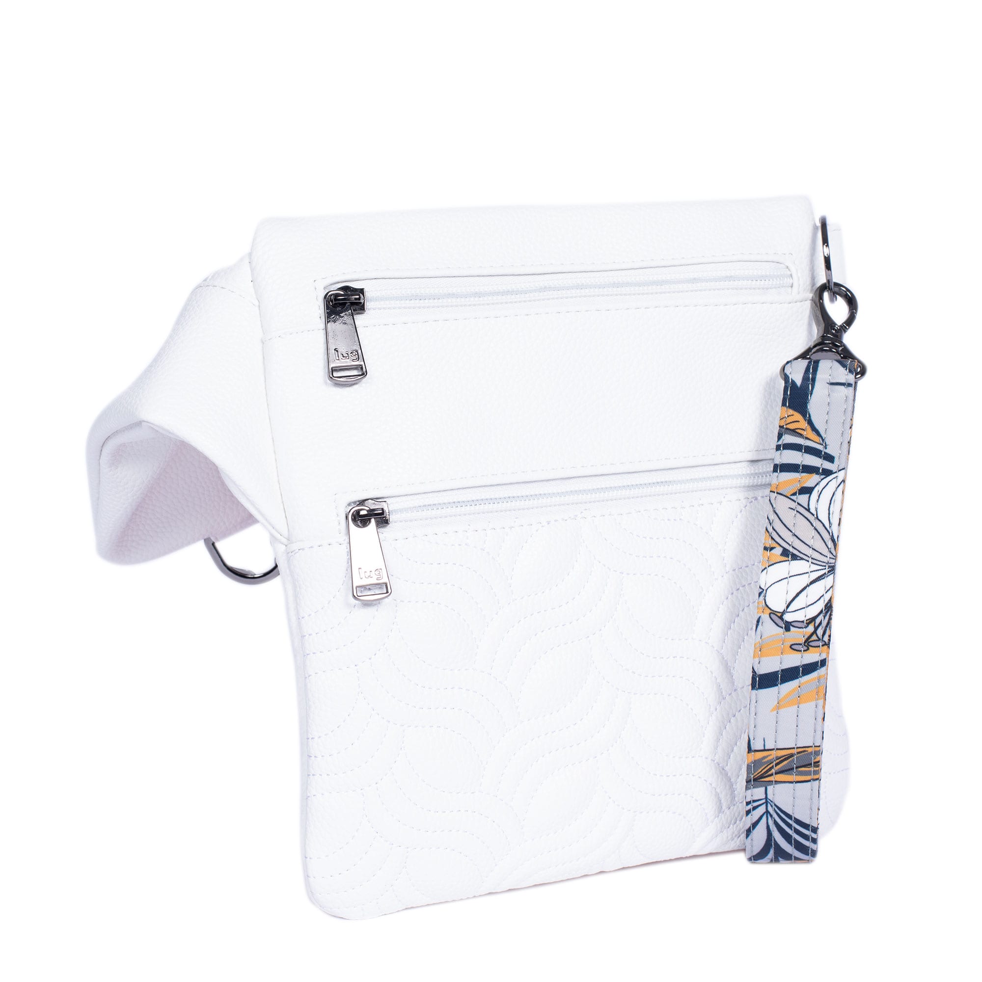 Skipper Classic VL Crossbody Bag - WHITE - SkipperVL_WhiteLilyGreyStrap_02