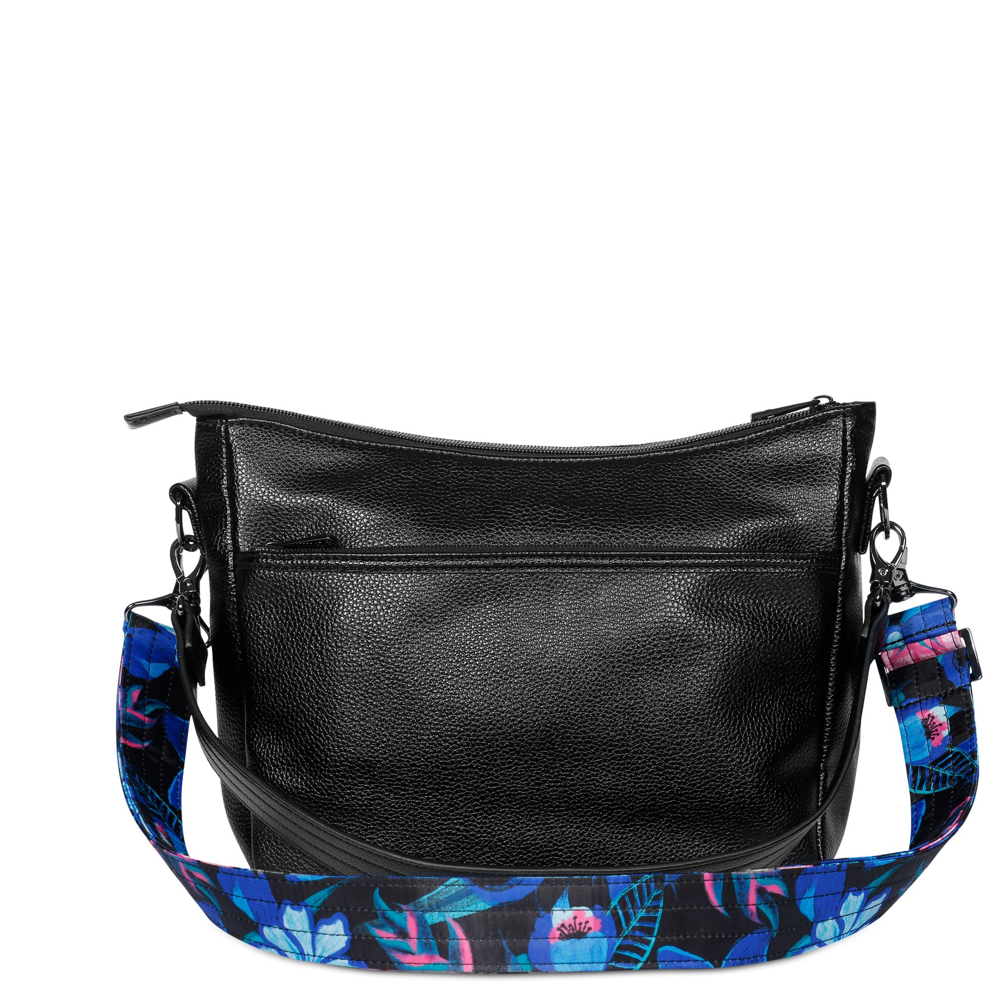 Black Lug Slider Classic VL crossbody bag with adjustable strap and sleek design, shown from a front angle.