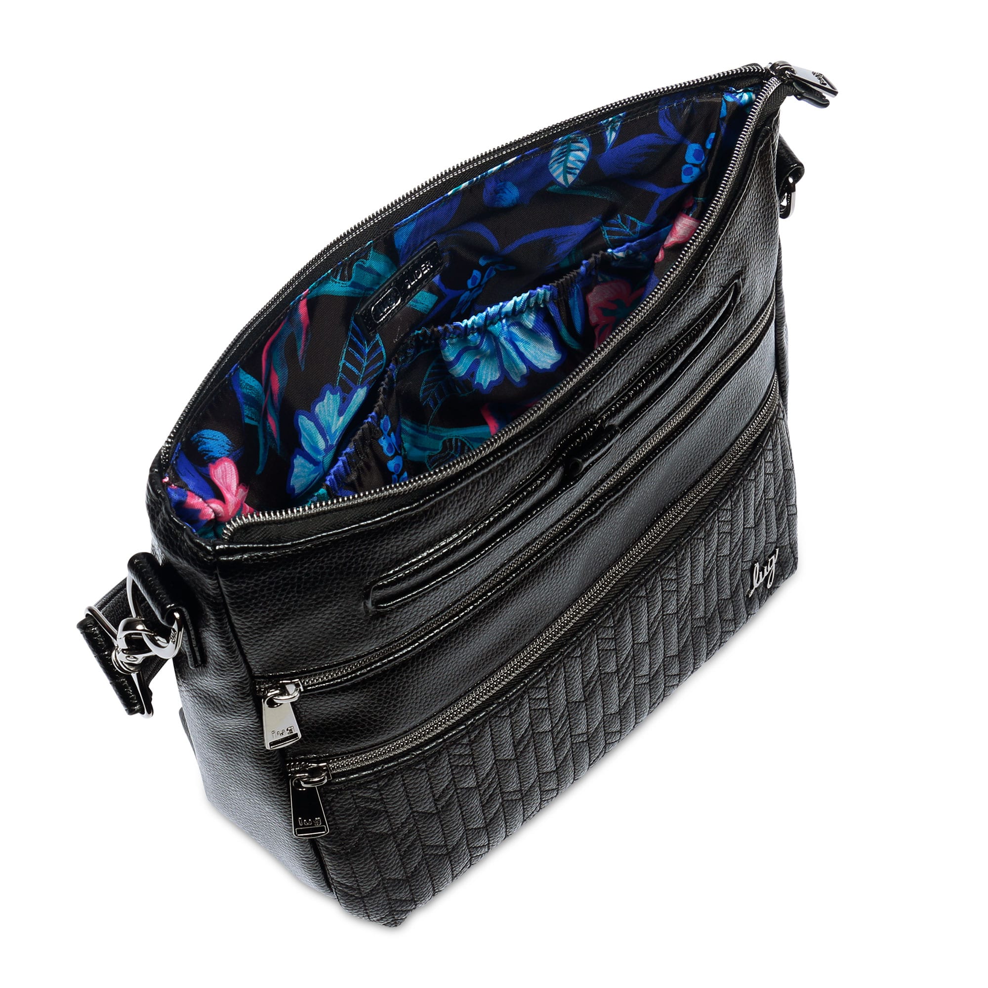 Black Lug Slider Classic VL crossbody bag with adjustable strap and sleek design, perfect for everyday use.