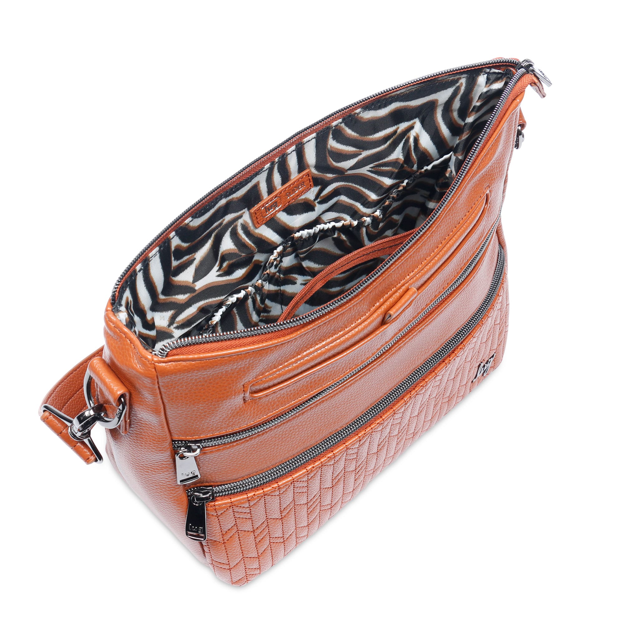 Copper brown Lug Slider Classic VL crossbody bag with adjustable strap and sleek design, perfect for everyday use.