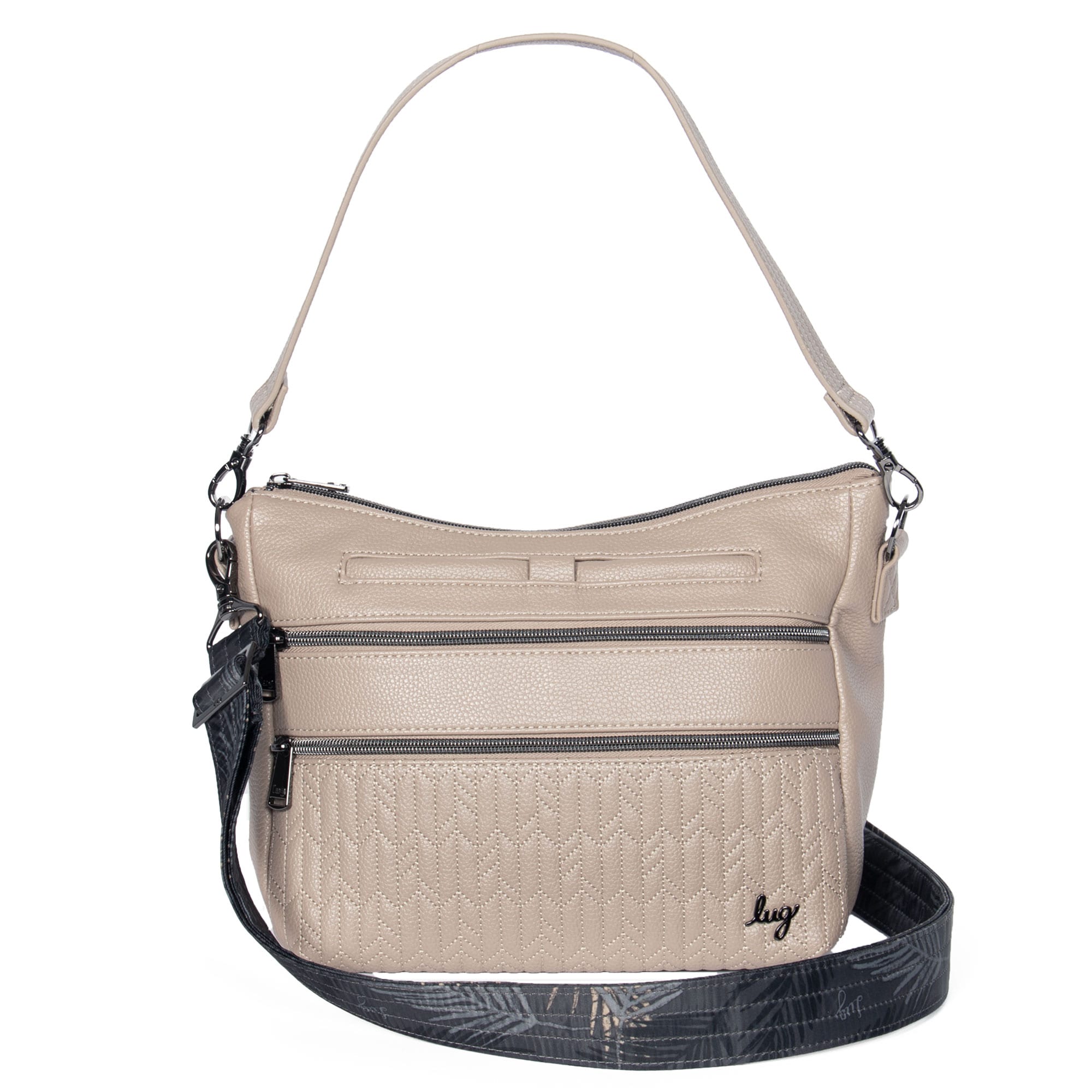 Lug Slider Classic VL crossbody bag in sand color with adjustable strap and sleek design, perfect for everyday use.
