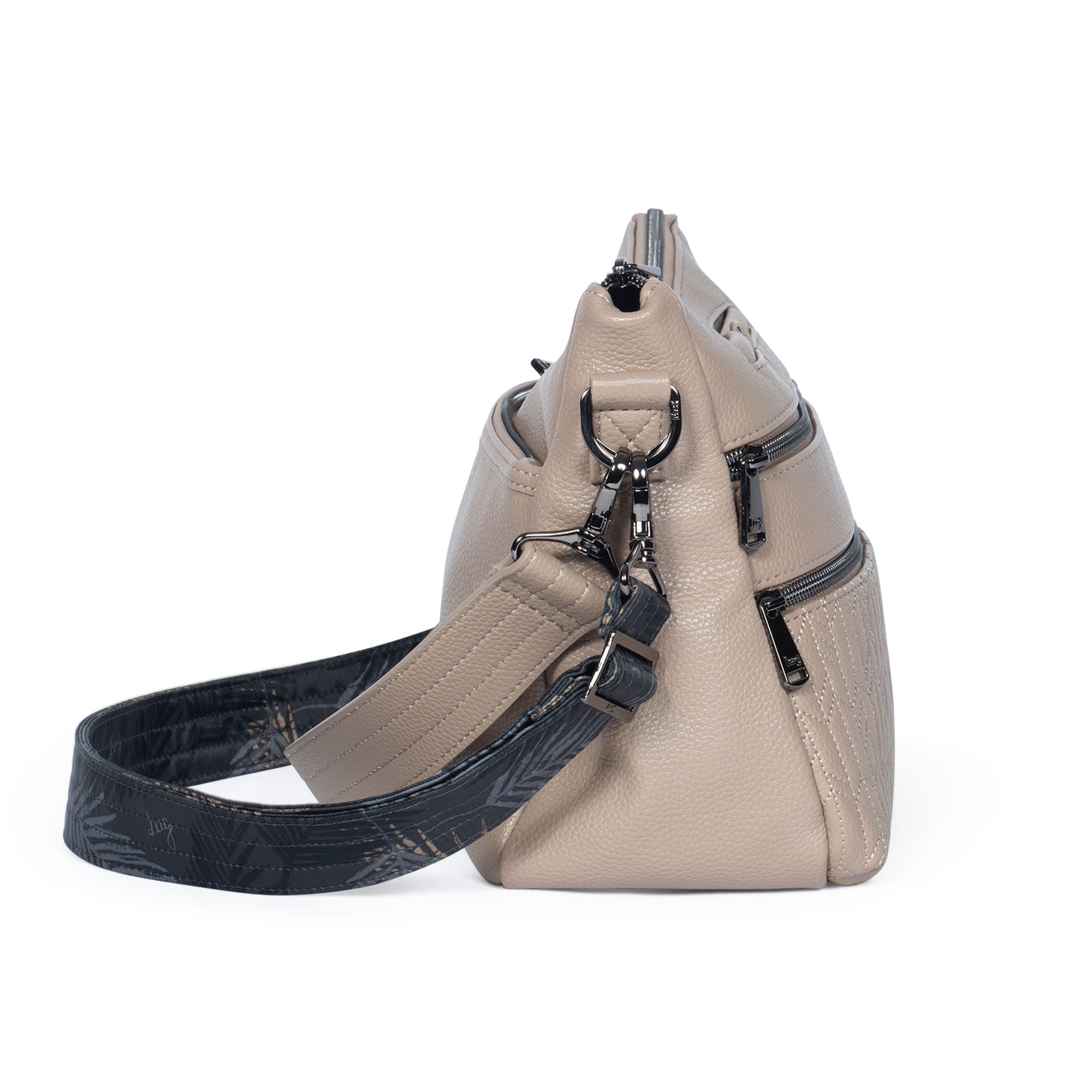 Lug Slider Classic VL crossbody bag in sand color with adjustable strap and sleek design, perfect for everyday use.