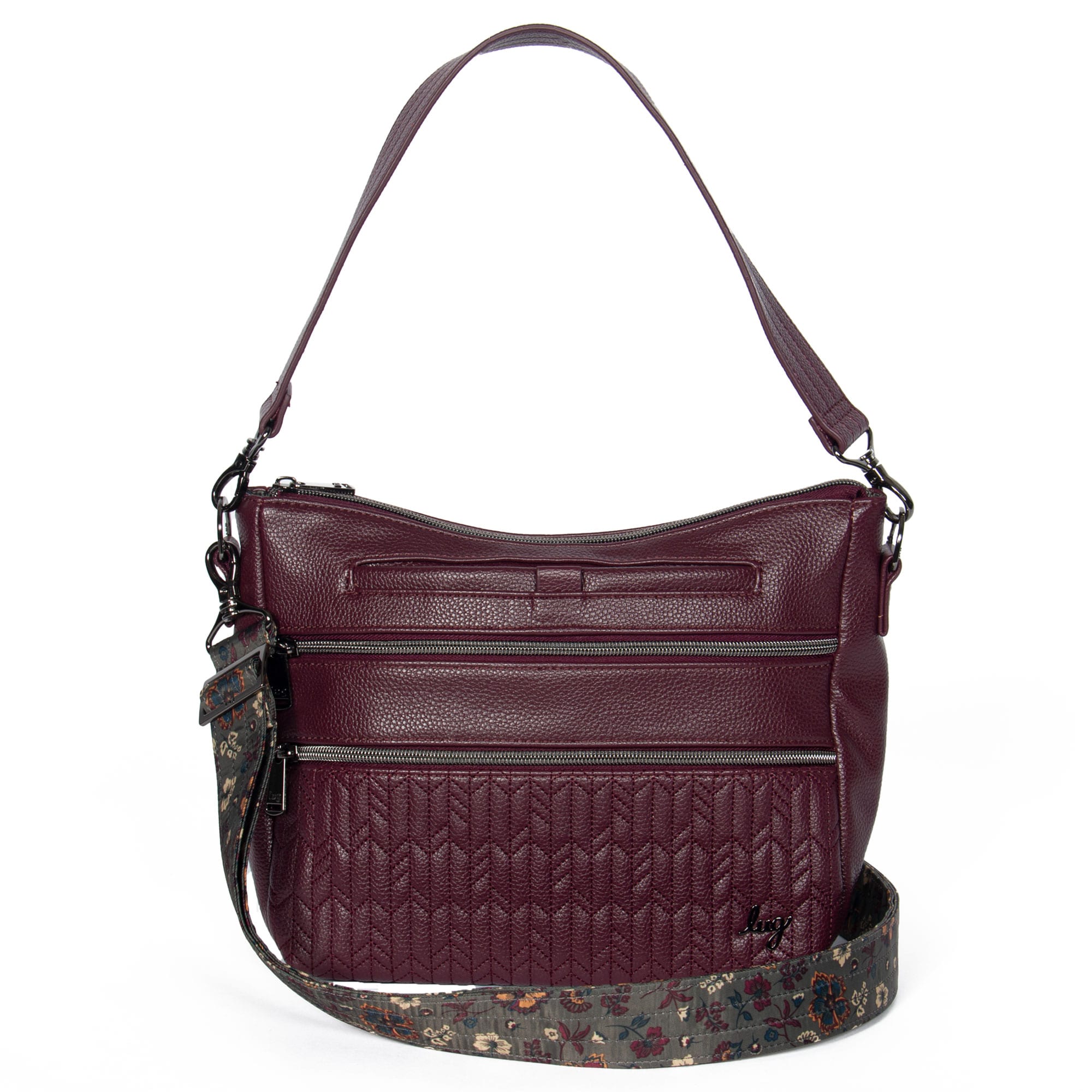 Lug Slider Classic VL Crossbody Bag in wine red with adjustable strap and sleek design, made of durable material for everyday use.