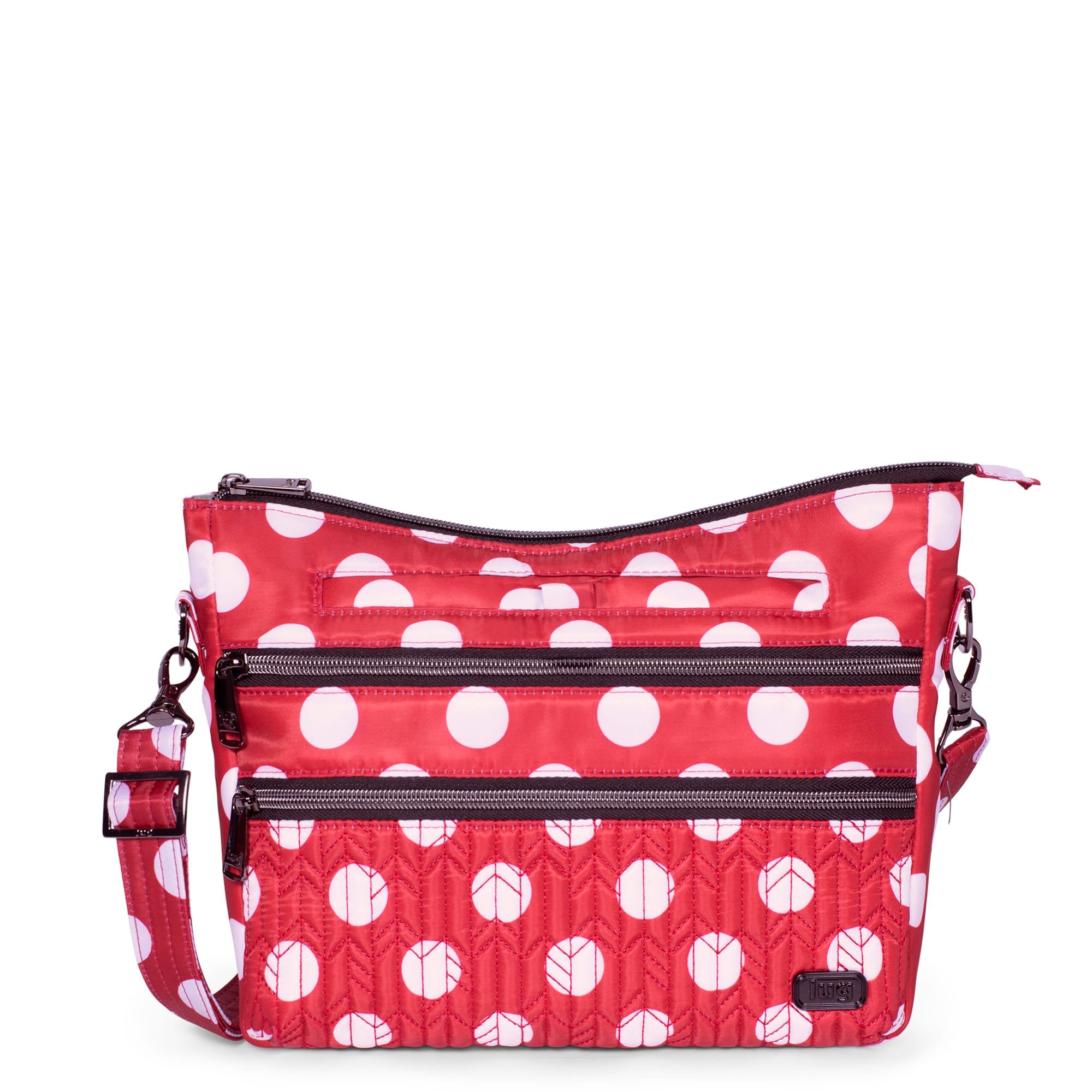 Slider Crossbody Bag - CRIMSON LARGE DOT - Slider_CrimsonLgDot_01