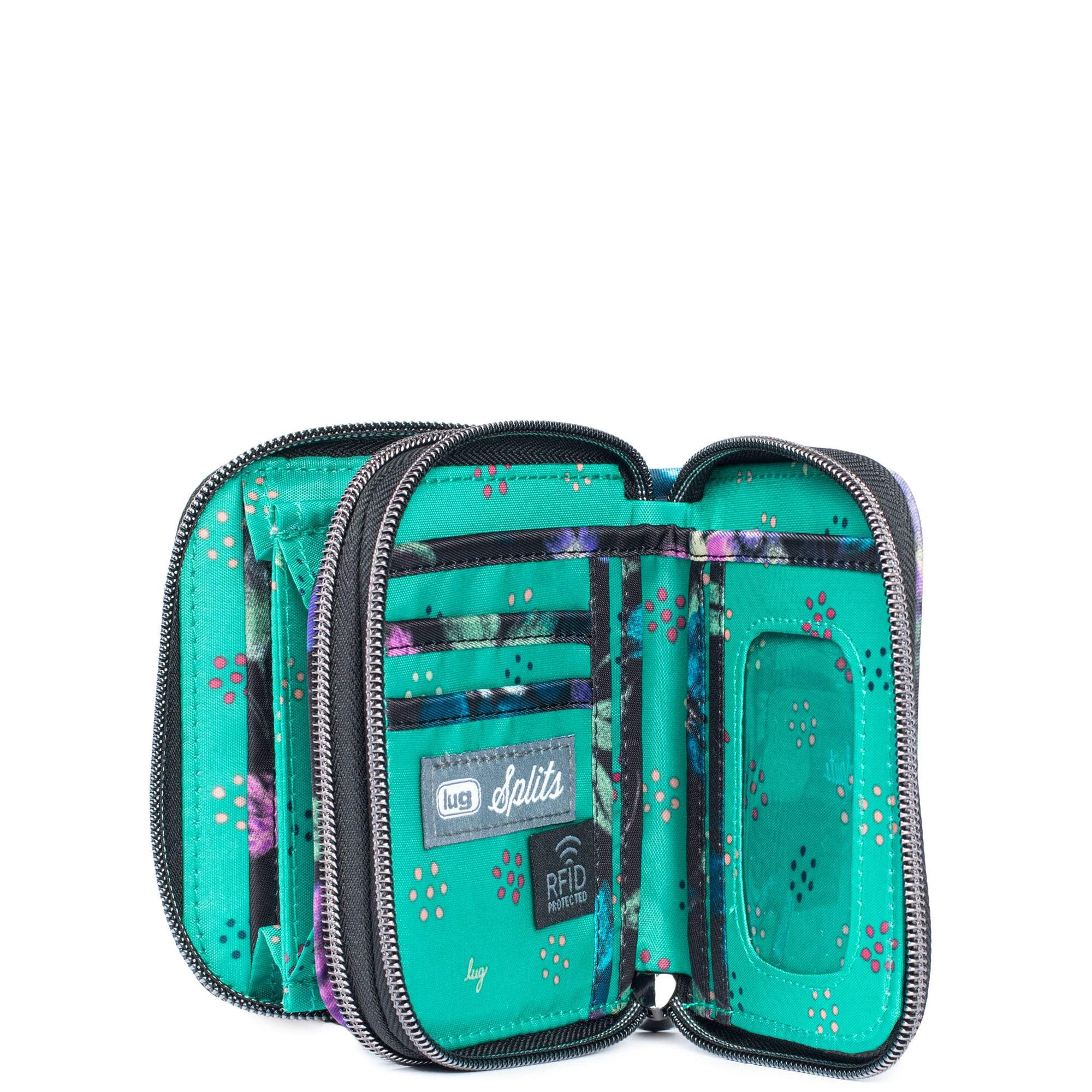 Splits Compact RFID Wallet - BLOOM BLACK - Splits2_BloomBlack_05_ac882982-6b64-4b0d-ad47-b97edbf7b171