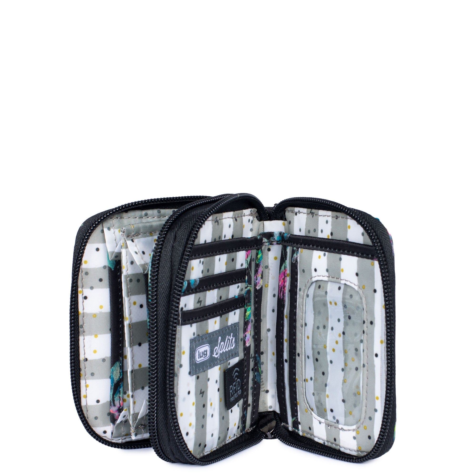 Splits Compact RFID Wallet - BOUQUET BLACK - Splits2_BouquetBlack_05