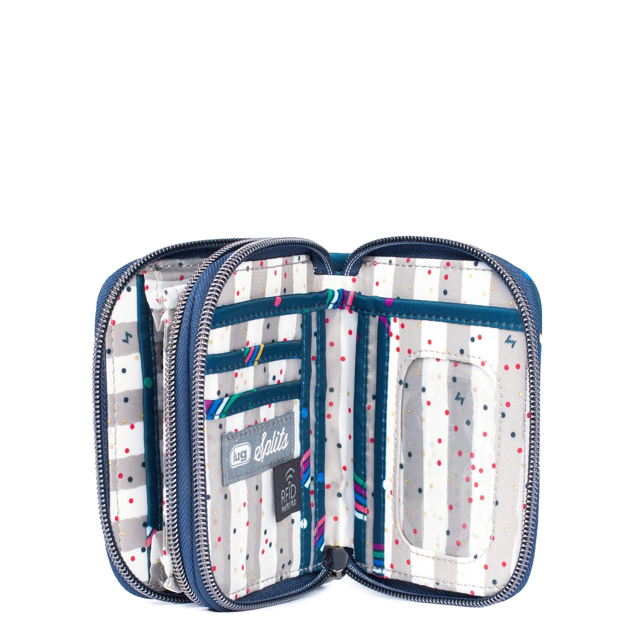 Splits Compact RFID Wallet - RAINBOW NAVY - Splits2_RainbowNavy_05_d9da4f0c-fb7b-41e7-9979-504339370b73