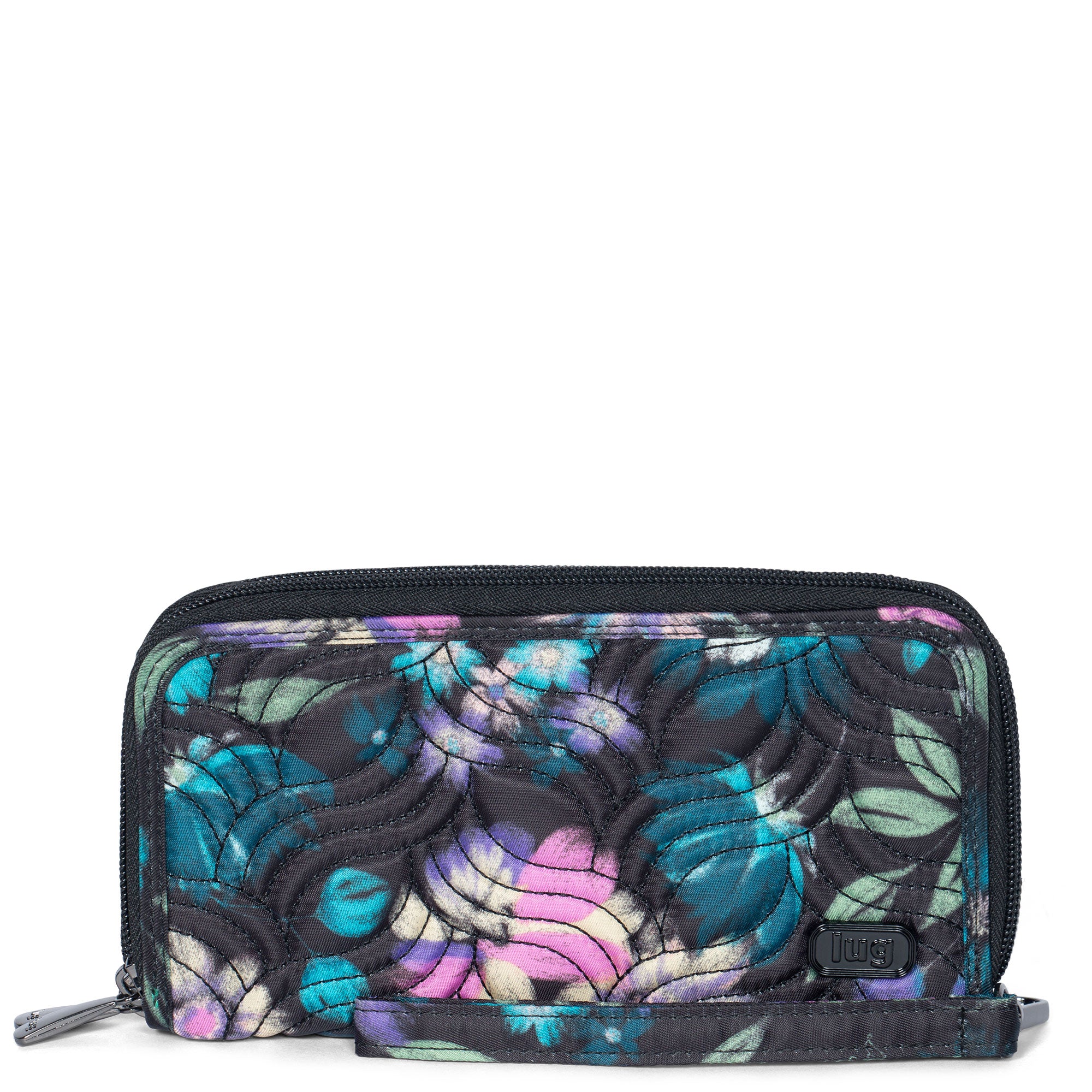Splits XL Wristlet RFID Wallet - BLOOM BLACK - SplitsXL_BloomBlack_01